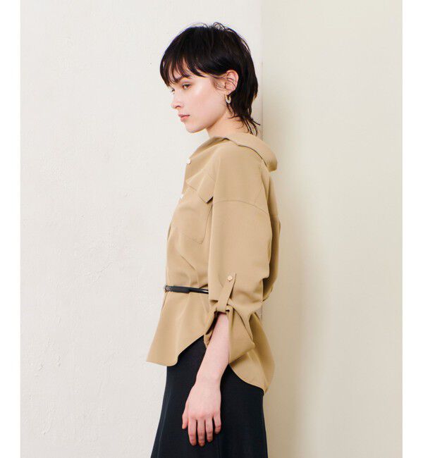 allureville「CRISPYカルゼターンバックシャツ」|シャツ・ブラウス|