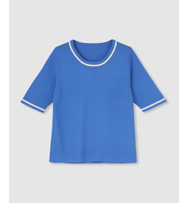 allureville「総針コンパクトクルーネックプルオーバー」|ニット・セーター|ブルー