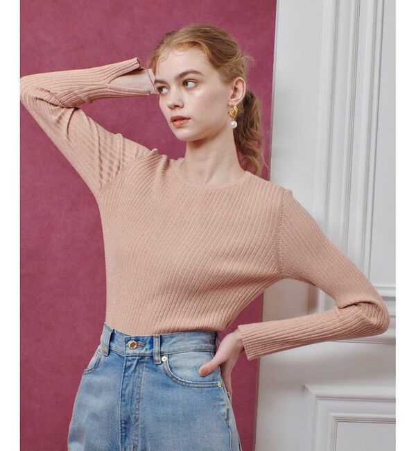 LOULOU WILLOUGHBY「【LOULOU WILLOUGHBY】LAME RIBプルオーバー」|ニット・セーター|