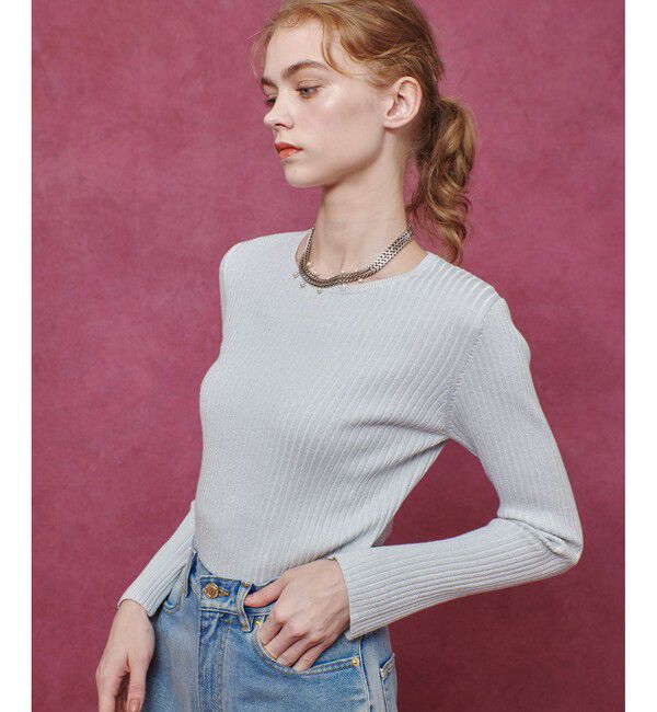 LOULOU WILLOUGHBY「【LOULOU WILLOUGHBY】LAME RIBプルオーバー」|ニット・セーター|