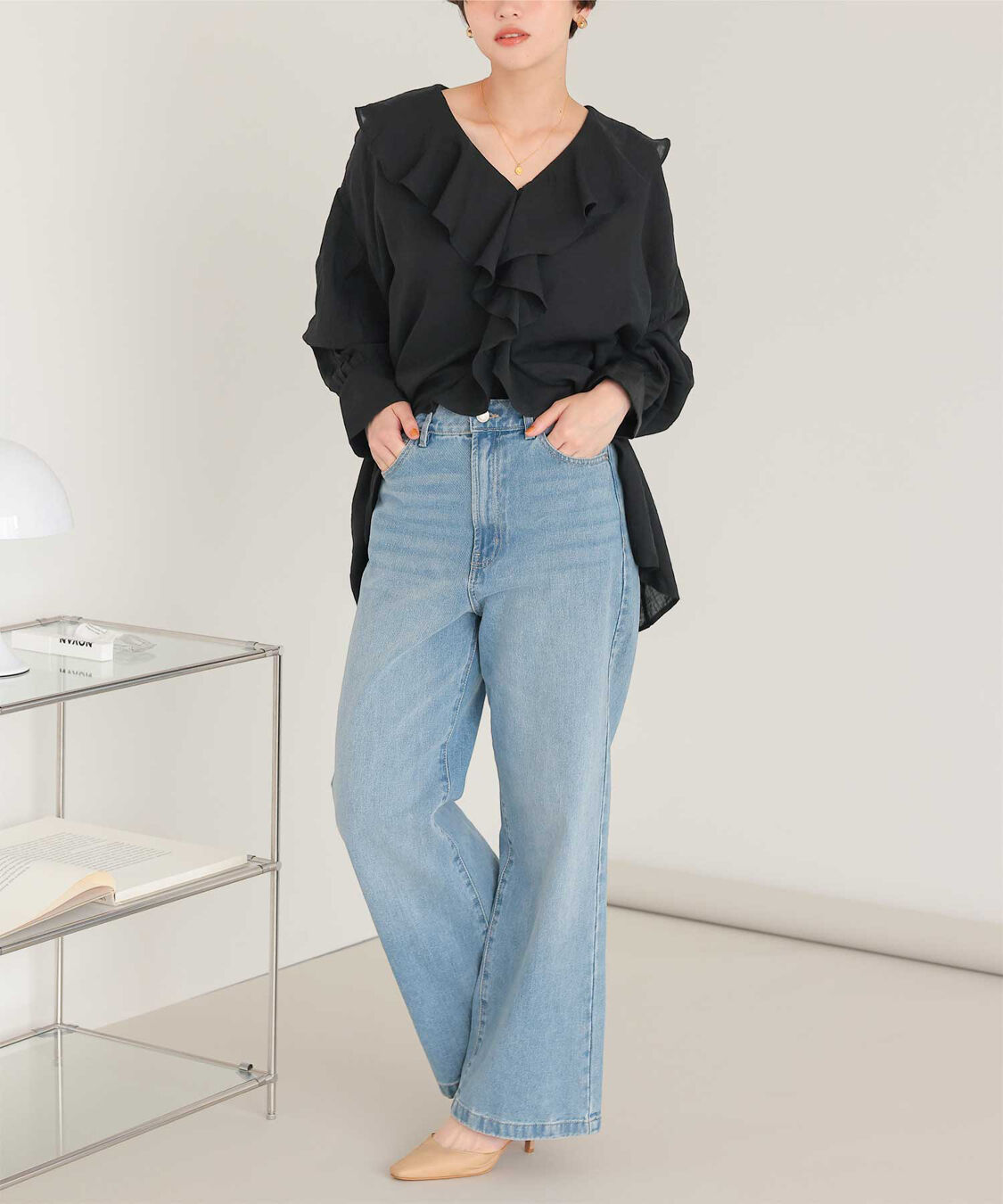 titivate「フリルカラーオーバーブラウス」|シャツ・ブラウス|