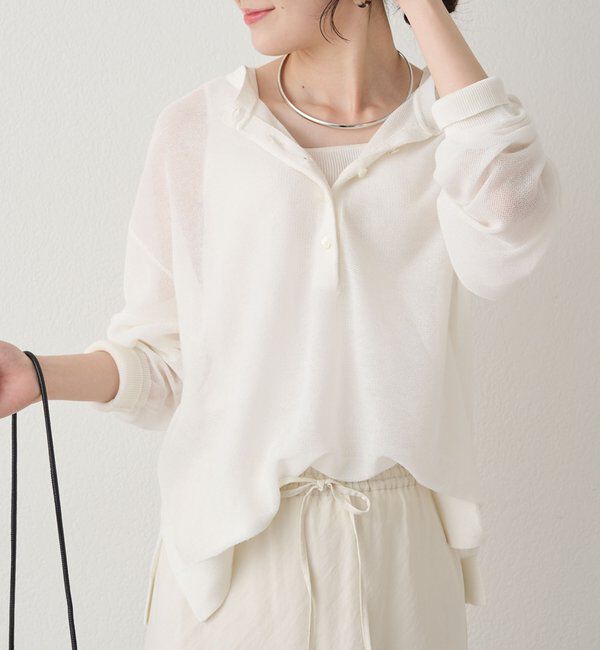  「透かし編みロゴジャガード2WAYプルオーバー」|キャミソール|