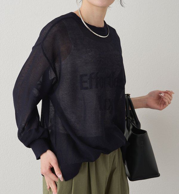  「透かし編みロゴジャガード2WAYプルオーバー」|キャミソール|