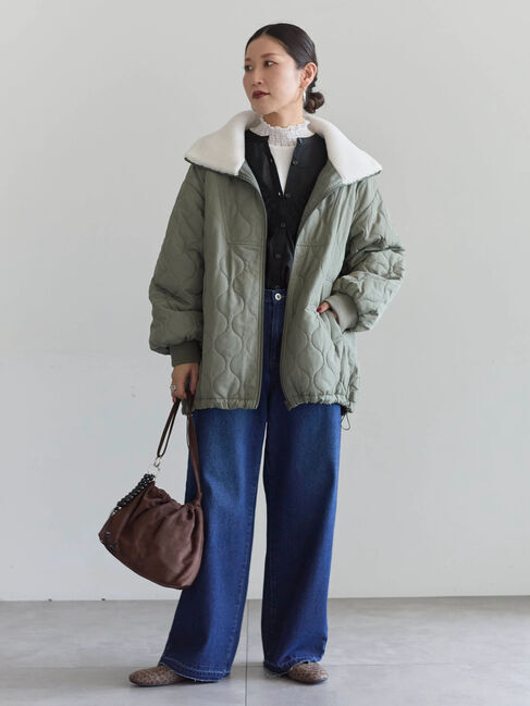 Samansa Mos2 blue「切替タックブラウス」|シャツ・ブラウス|