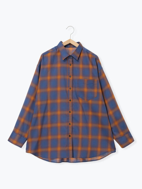 Samansa Mos2「オンブレチェックシアーシャツ」|シャツ・ブラウス|