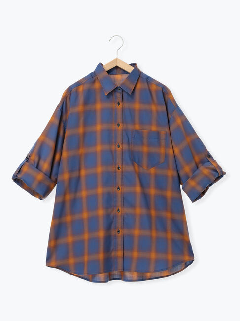 Samansa Mos2「オンブレチェックシアーシャツ」|シャツ・ブラウス|