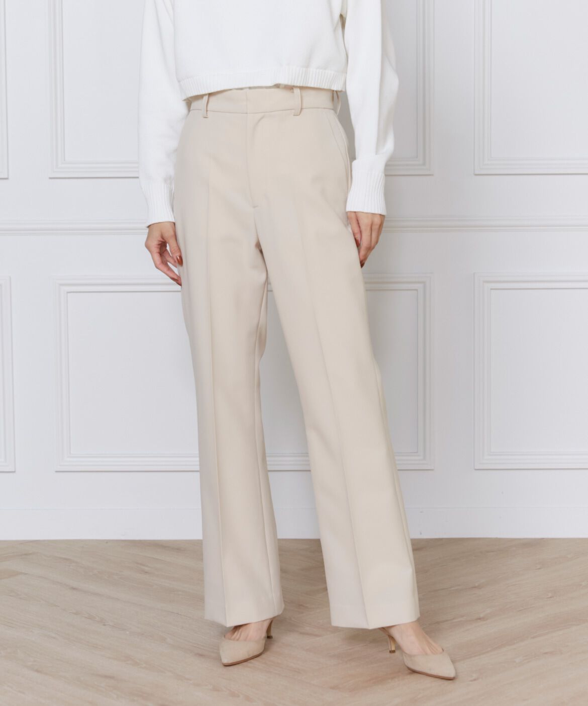 INED「《大きいサイズ》美脚セミフレアパンツ」|その他|