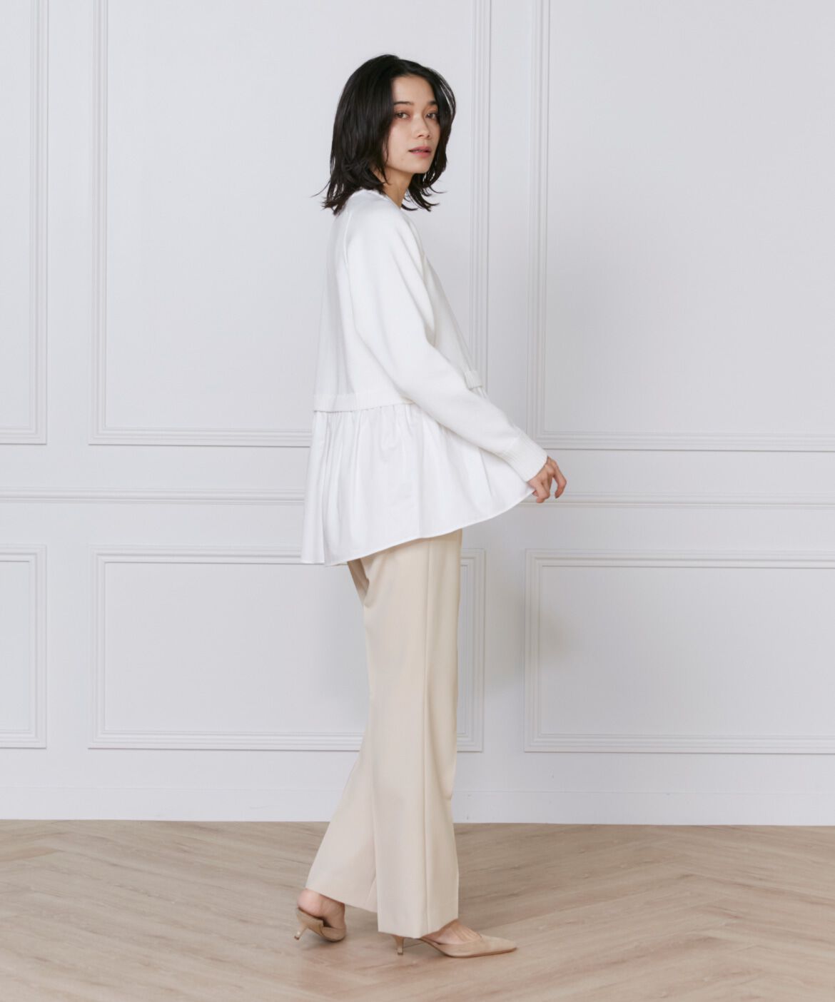 INED「《大きいサイズ》美脚セミフレアパンツ」|その他|