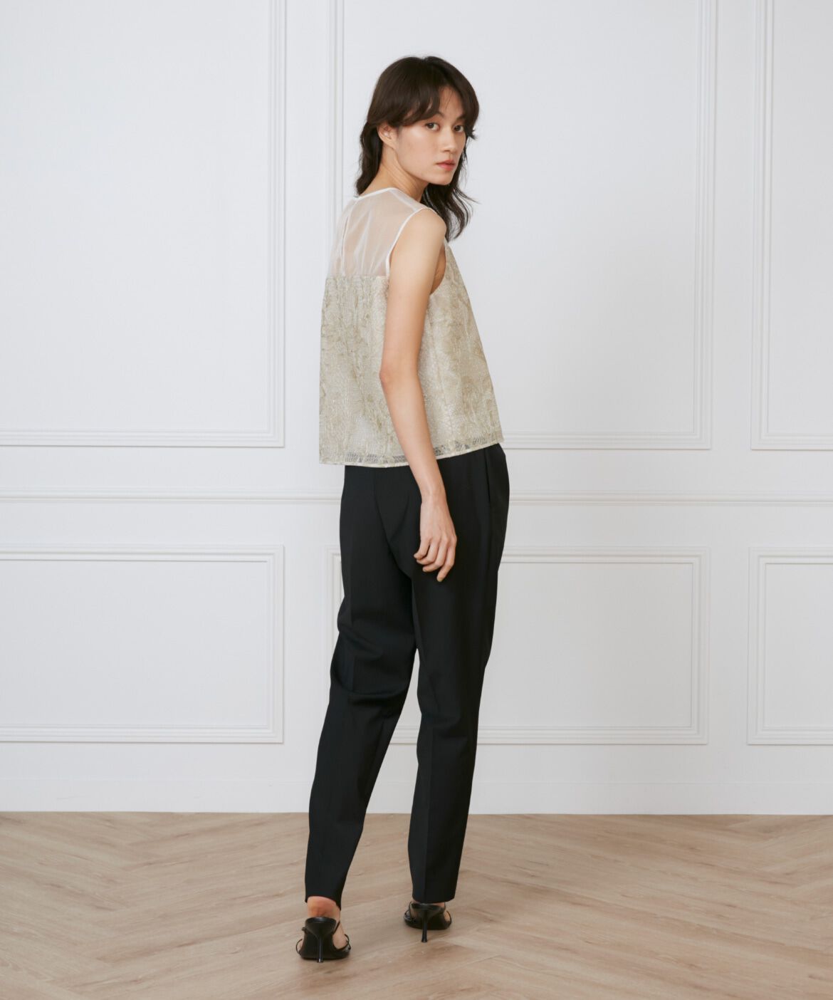 INED「《大きいサイズ》フロントタックパンツ《la veille by SUPERIOR CLOSET》」|その他|