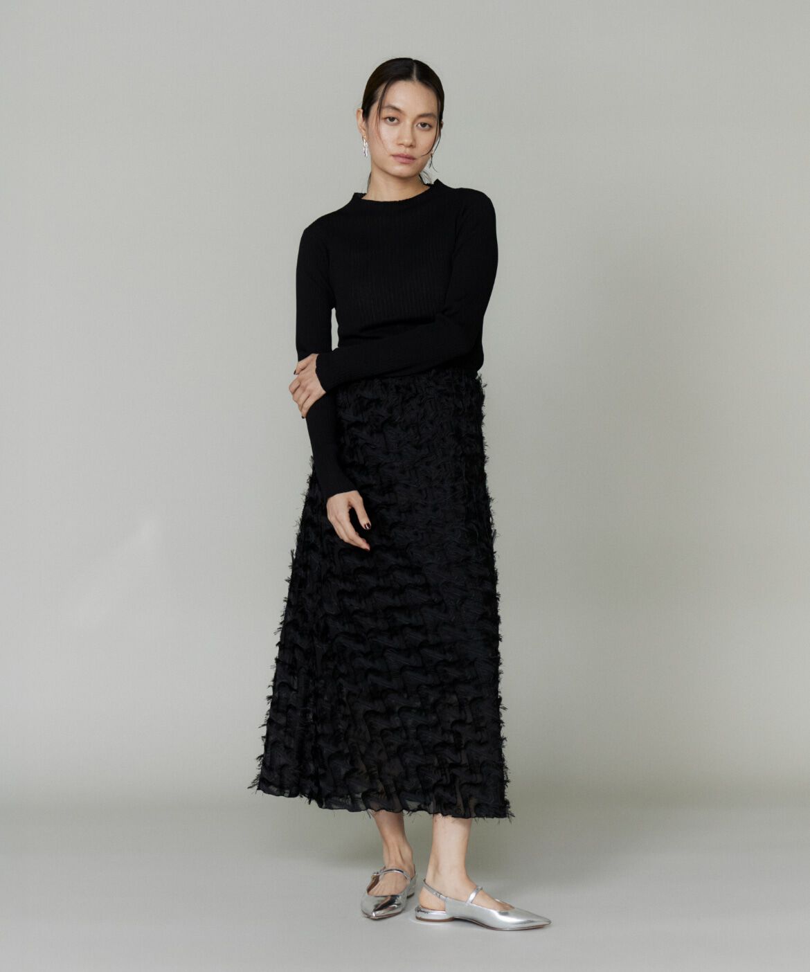 INED「シアーハイネックプルオーバー《YVON》」|ニット・セーター|