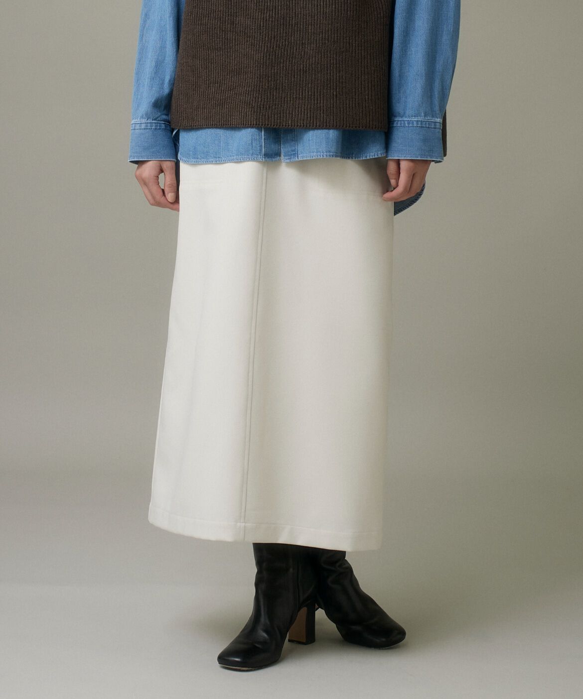 DAY by DAY it&rsquo;s international「イージースカート《ウーリッシュフラノライト》」|スカート|オフホワイト1