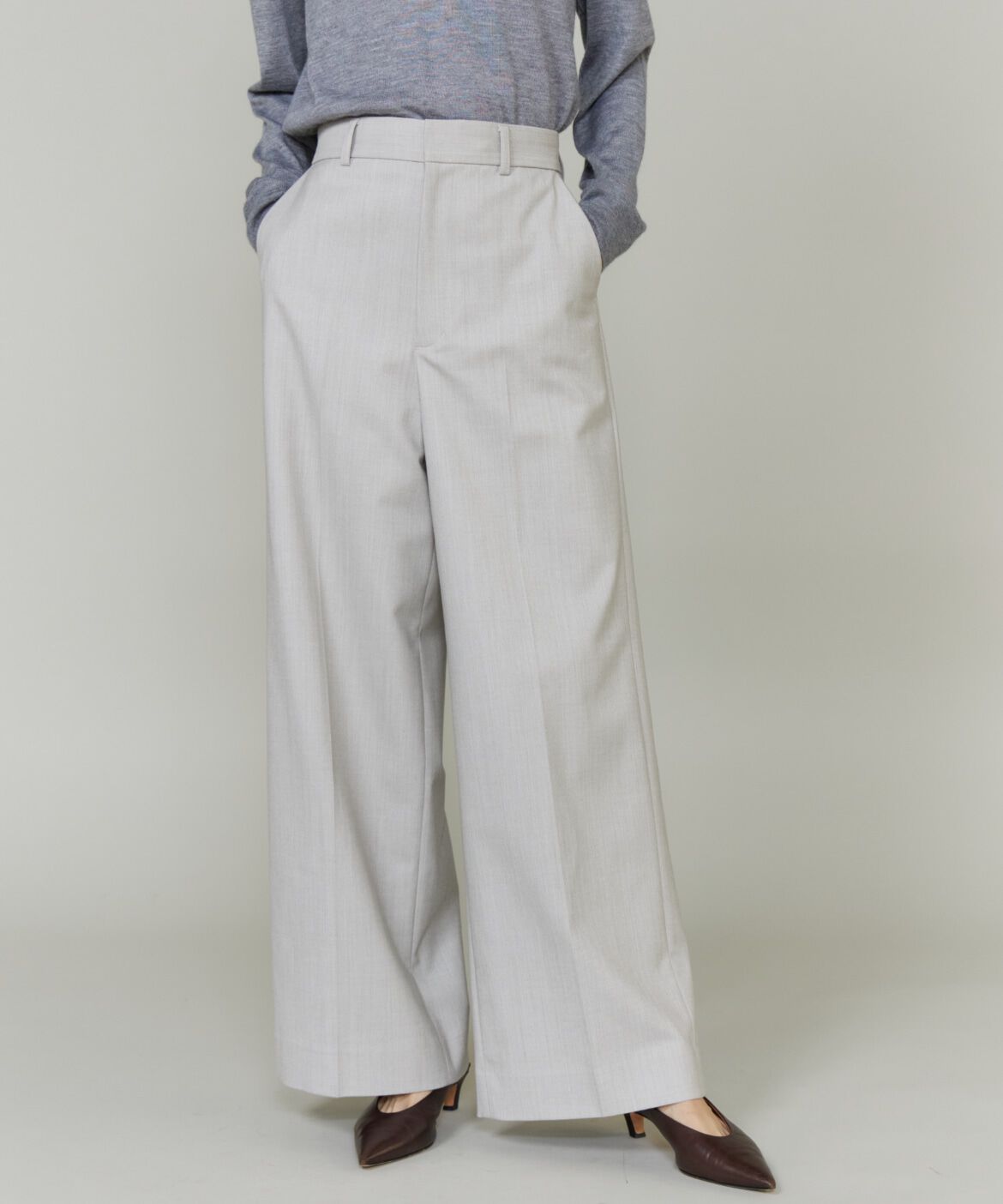INED「《大きいサイズ》セミワイドパンツ　」|その他|ベージュ2