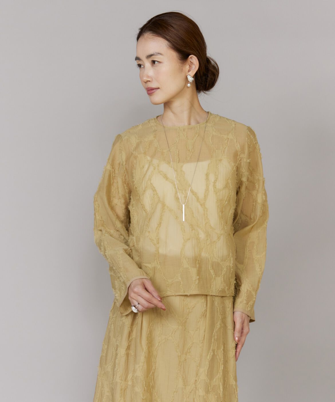 Le Souk「《大きいサイズ》ジャカードブラウス」|シャツ・ブラウス|