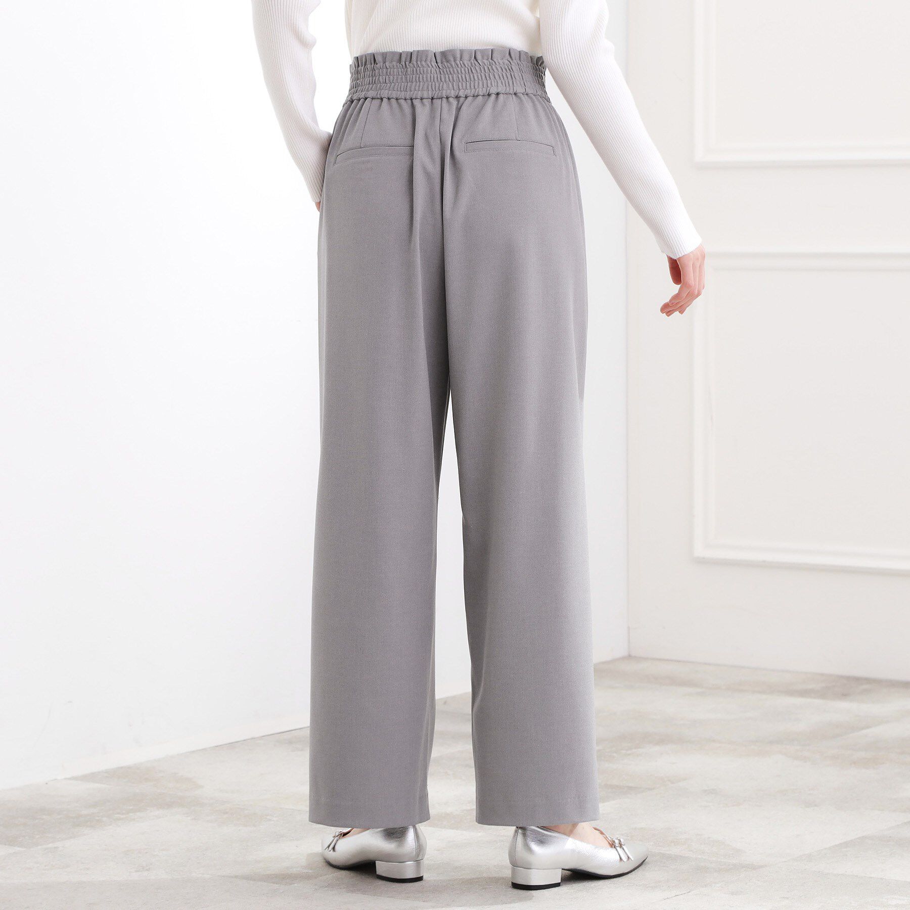 grove「きれい見えとイージーな着心地を両立した、ウエストシャーリング ワイドパンツ」|その他|