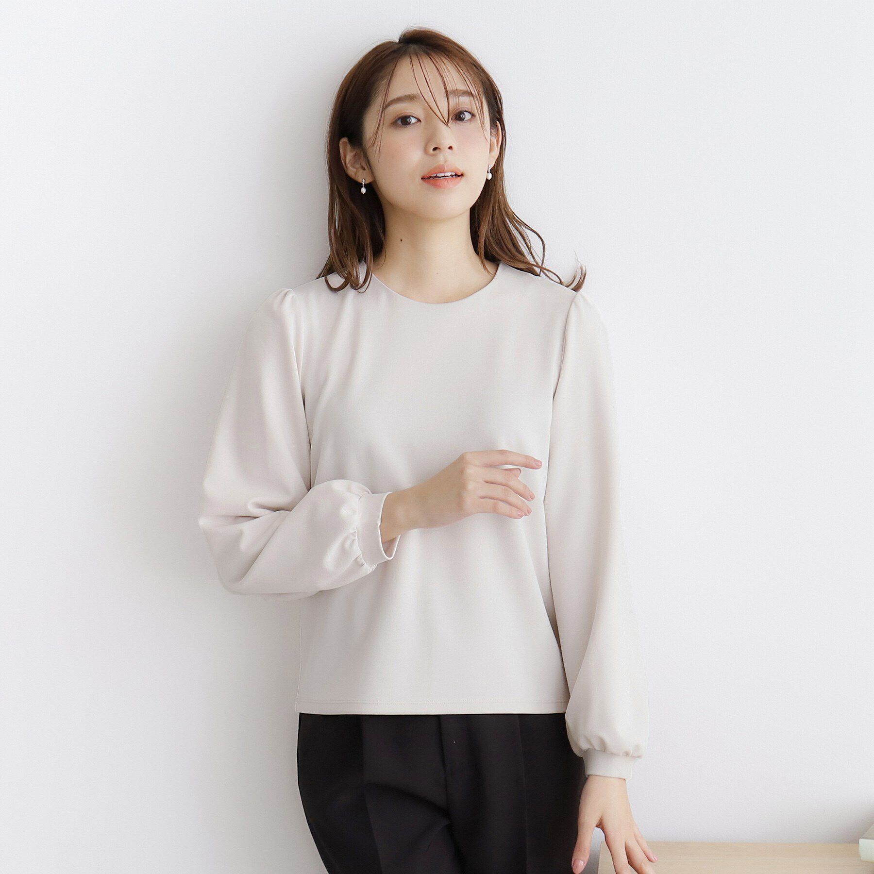 index「衿取り外し２WAY フラワーカラートップス【洗濯機洗い可/ストレッチ】」|シャツ・ブラウス|