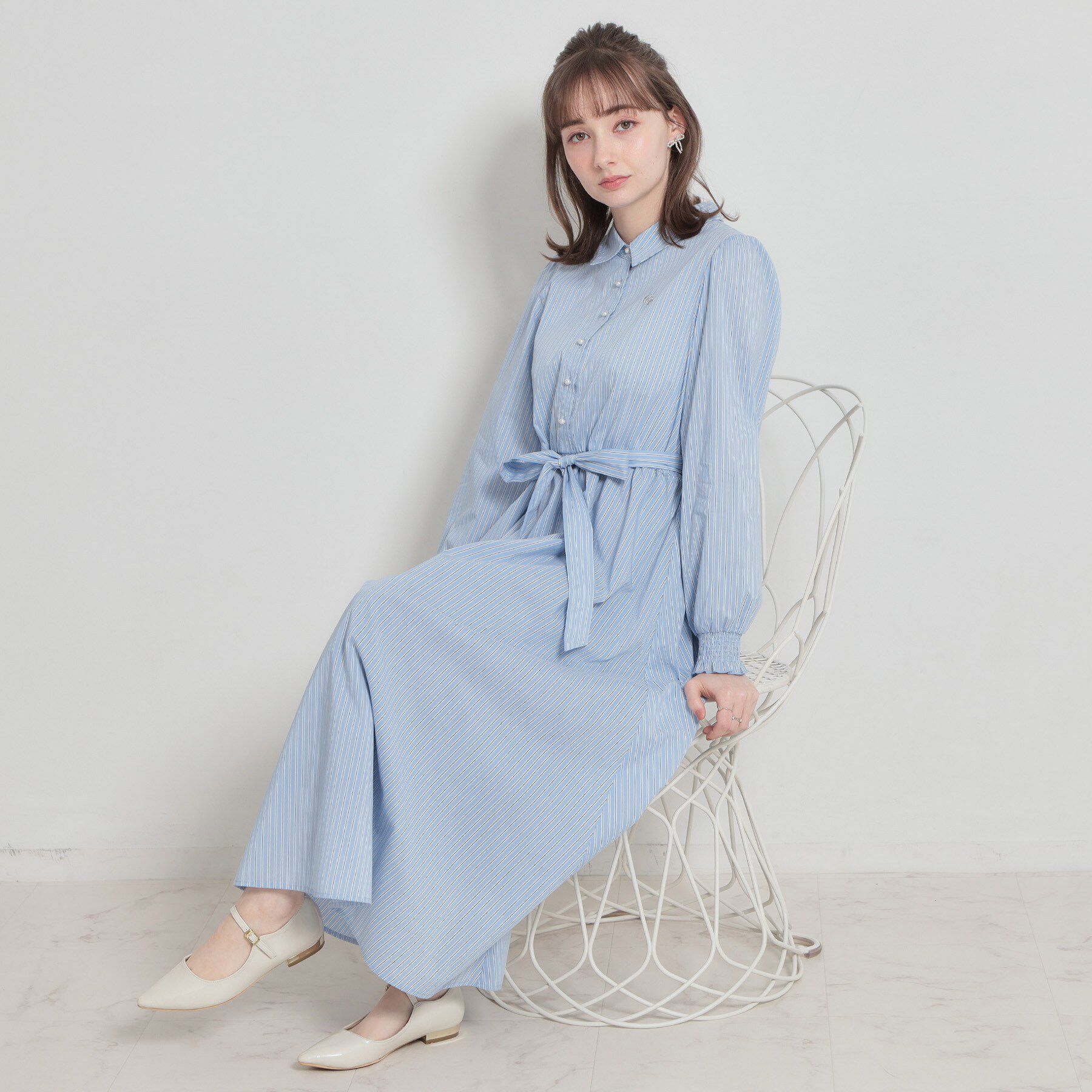 Couture broach「【洗える】ロゴエンブロ シャツワンピース」|ワンピース|