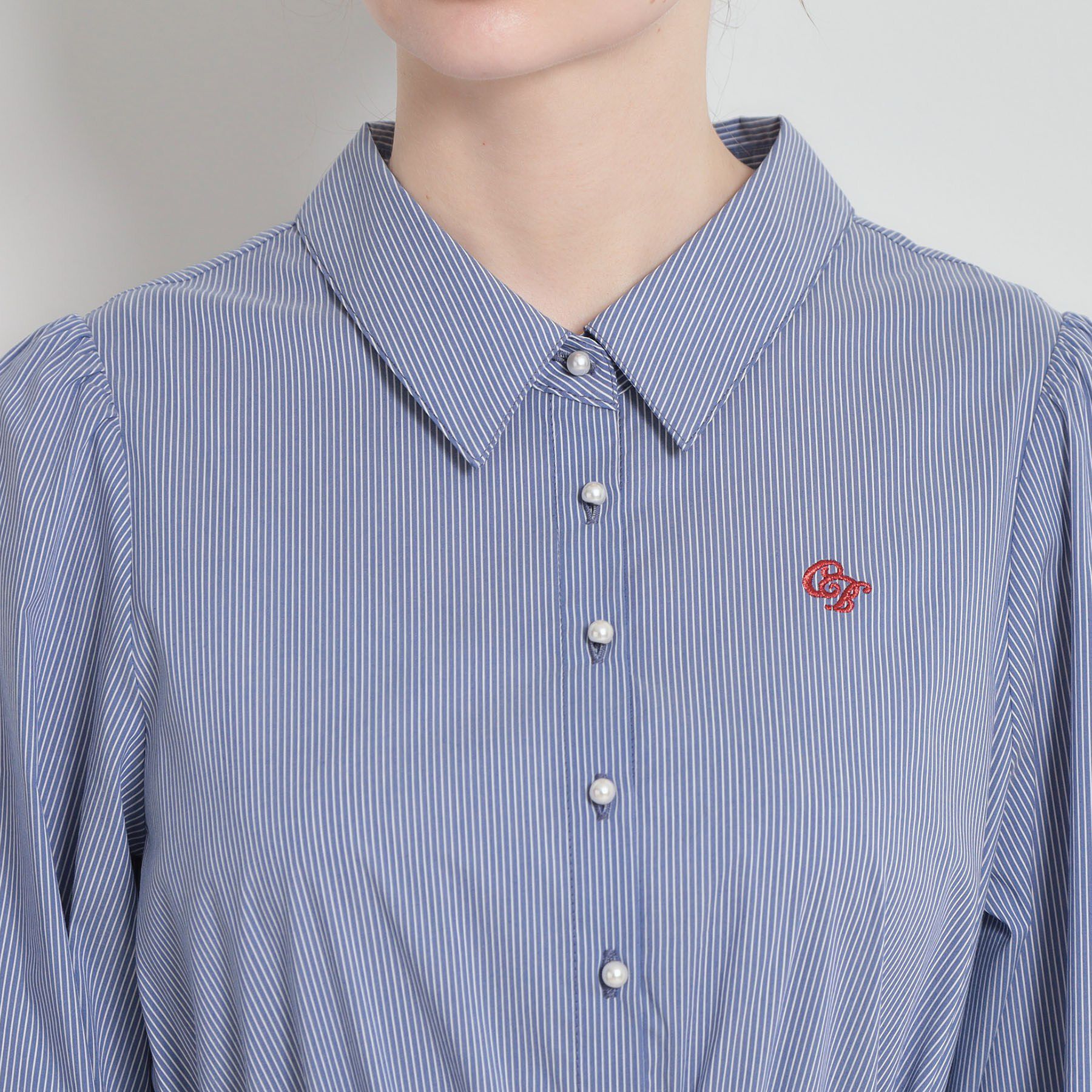 Couture broach「【洗える】ロゴエンブロ シャツワンピース」|ワンピース|