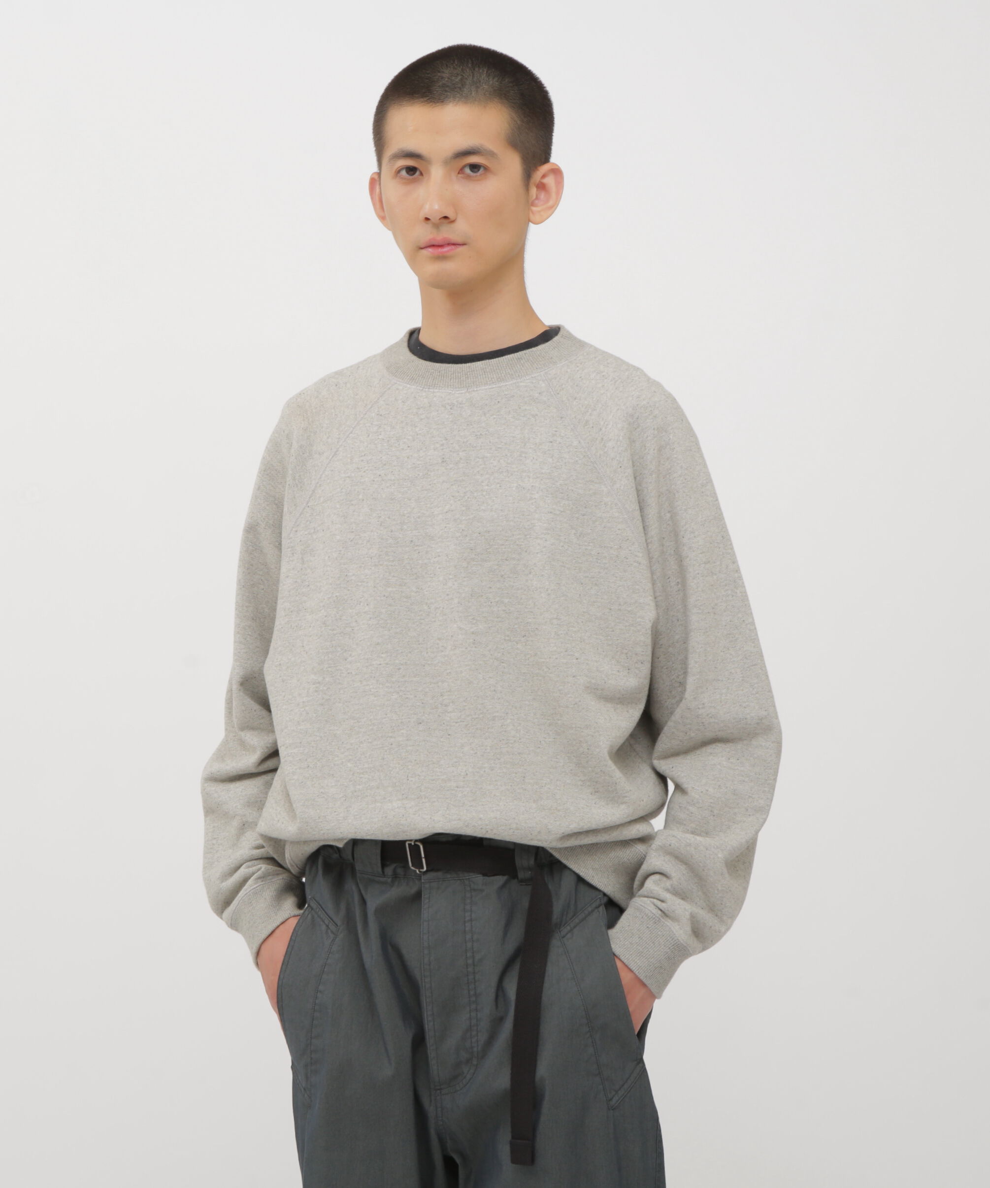 MHL.「UPCYCLED LOOPBACK JERSEY TOP」|Tシャツ・カットソー|GREY