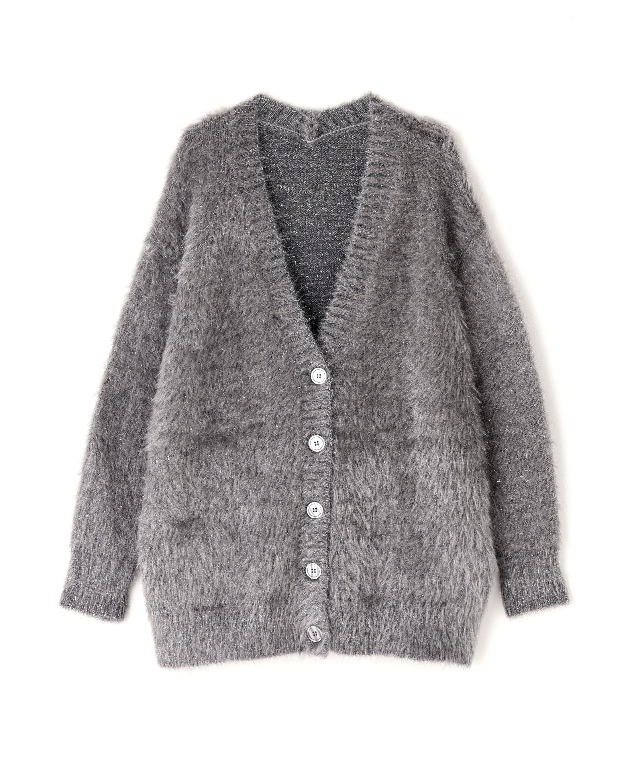  「ヘアリーラメニットシリーズ Vネックカーディガン」|ニット・セーター|