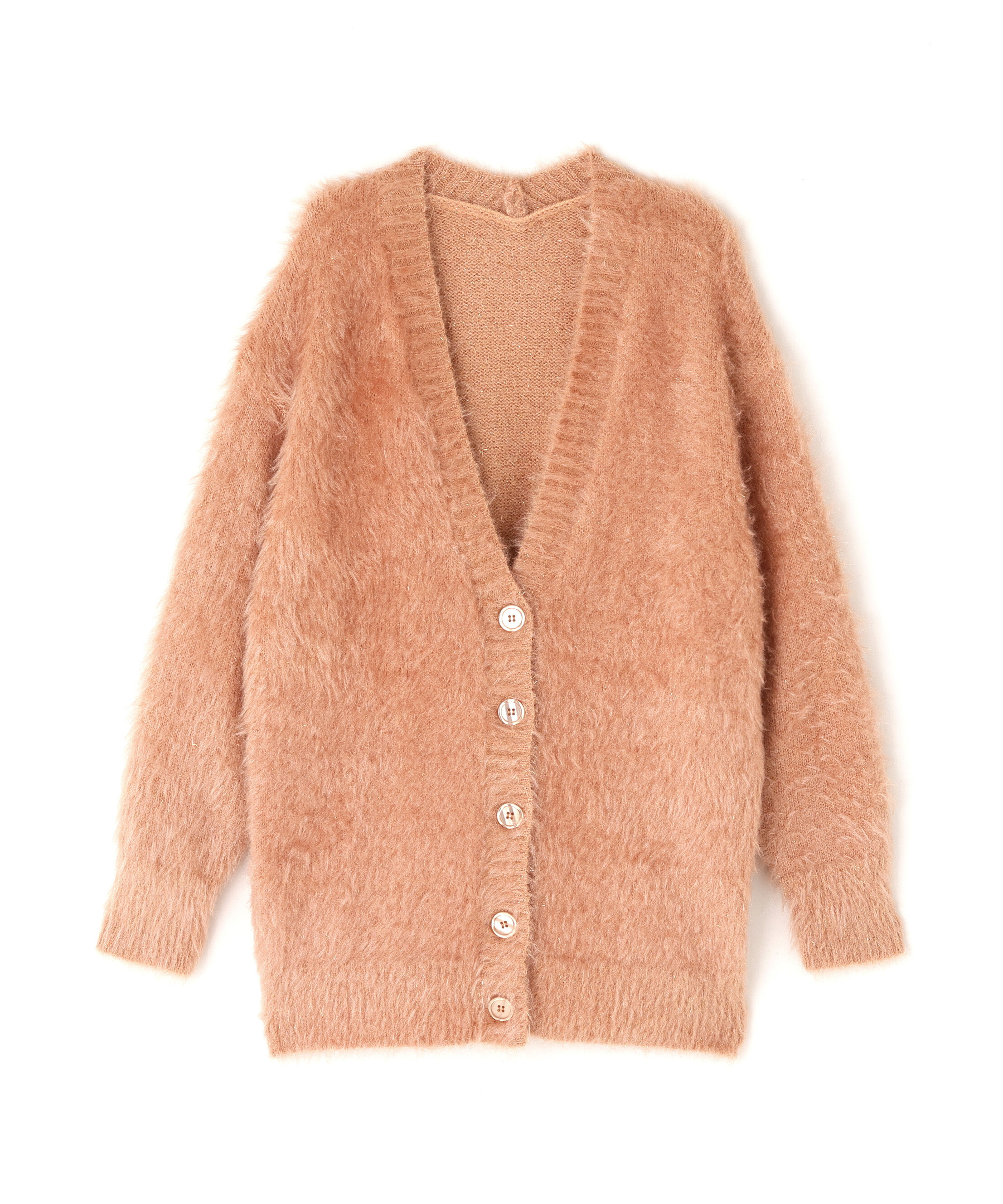  「ヘアリーラメニットシリーズ Vネックカーディガン」|ニット・セーター|