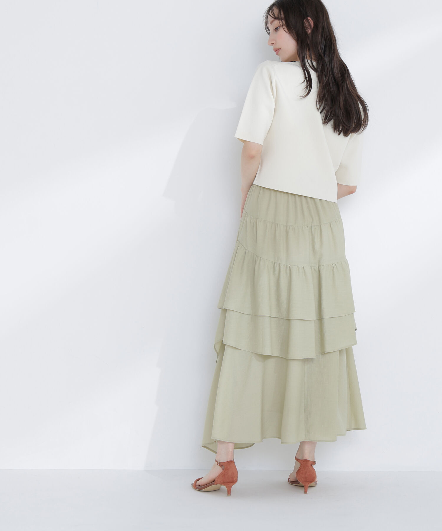  「エンブレムボタンニットジャケット半袖」|ニット・セーター|