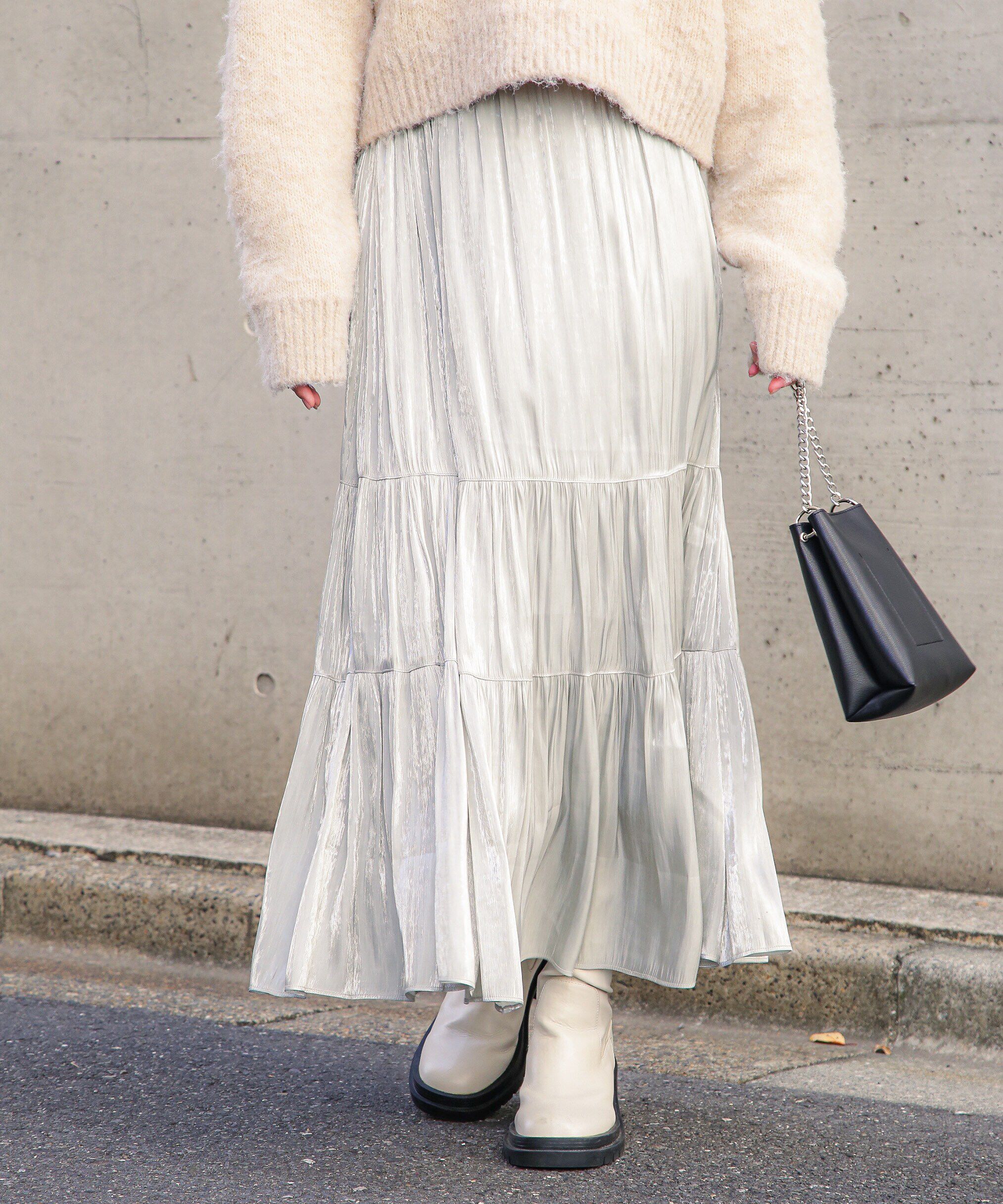  「シャイニーティアードスカート」|スカート|