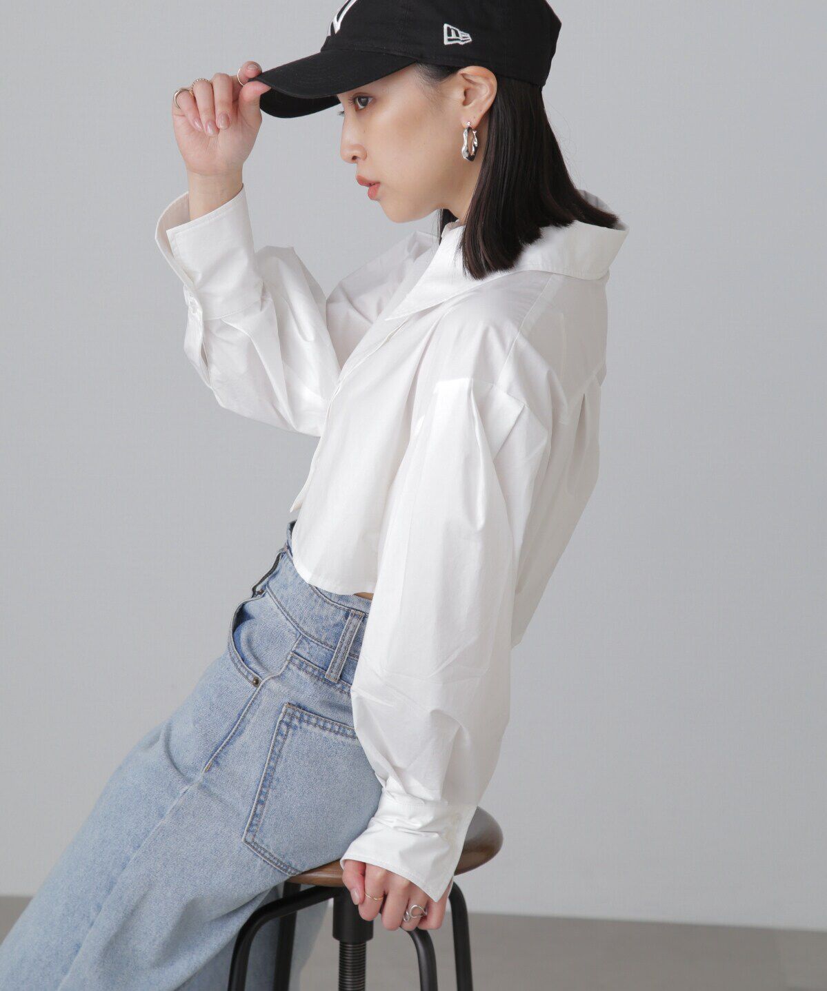  「ショート丈タックボリュームスリーブシャツ」|シャツ・ブラウス|