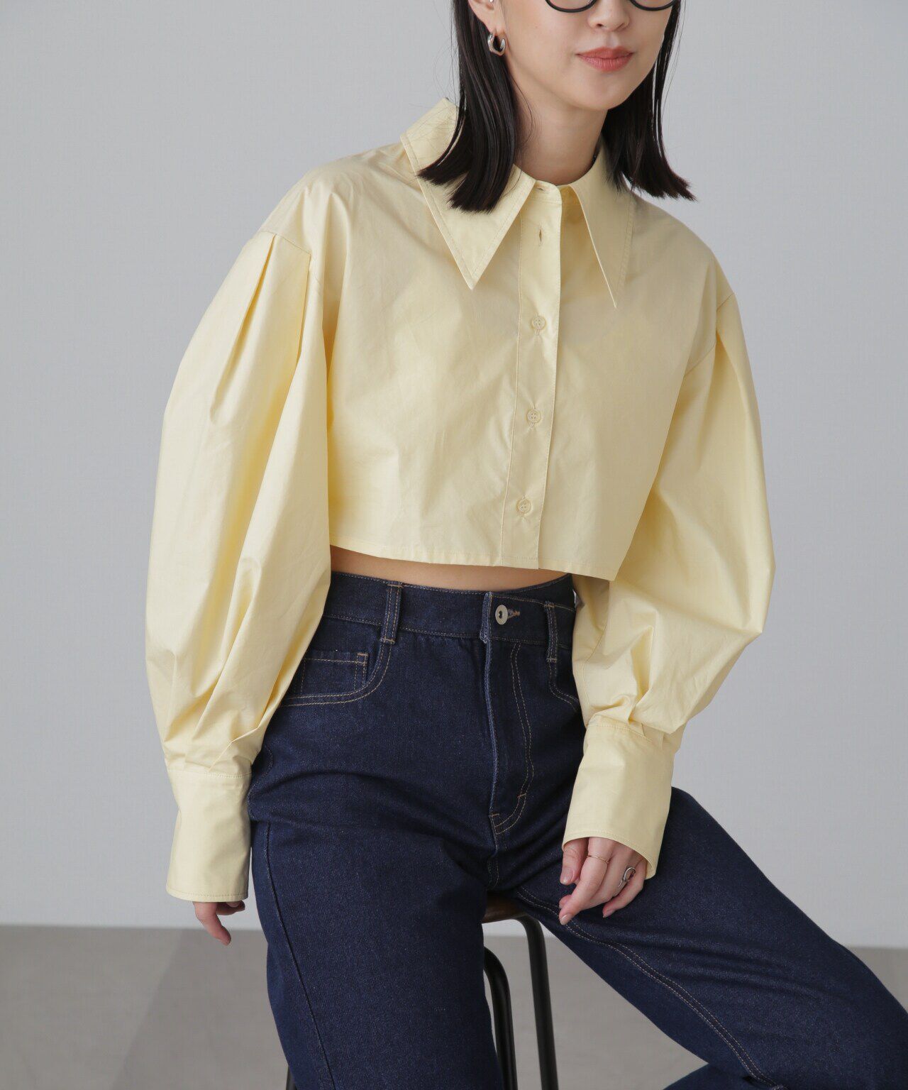  「ショート丈タックボリュームスリーブシャツ」|シャツ・ブラウス|