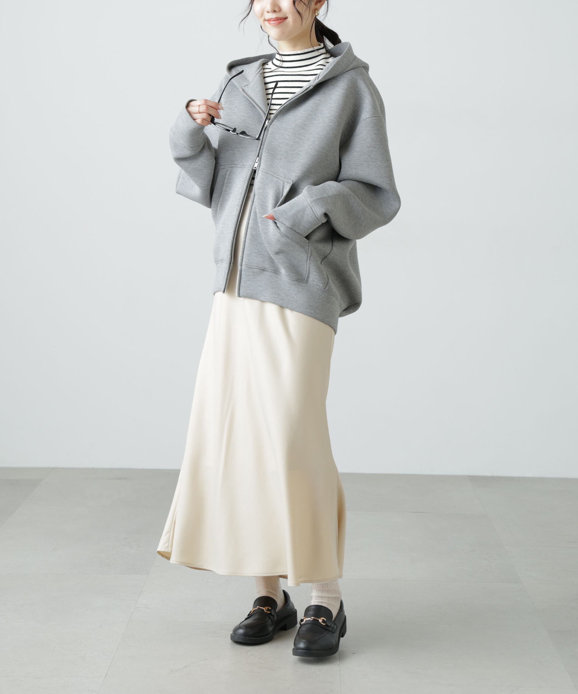  「〈洗える〉マシンウォッシャブルボトルネックリブニット」|ニット・セーター|