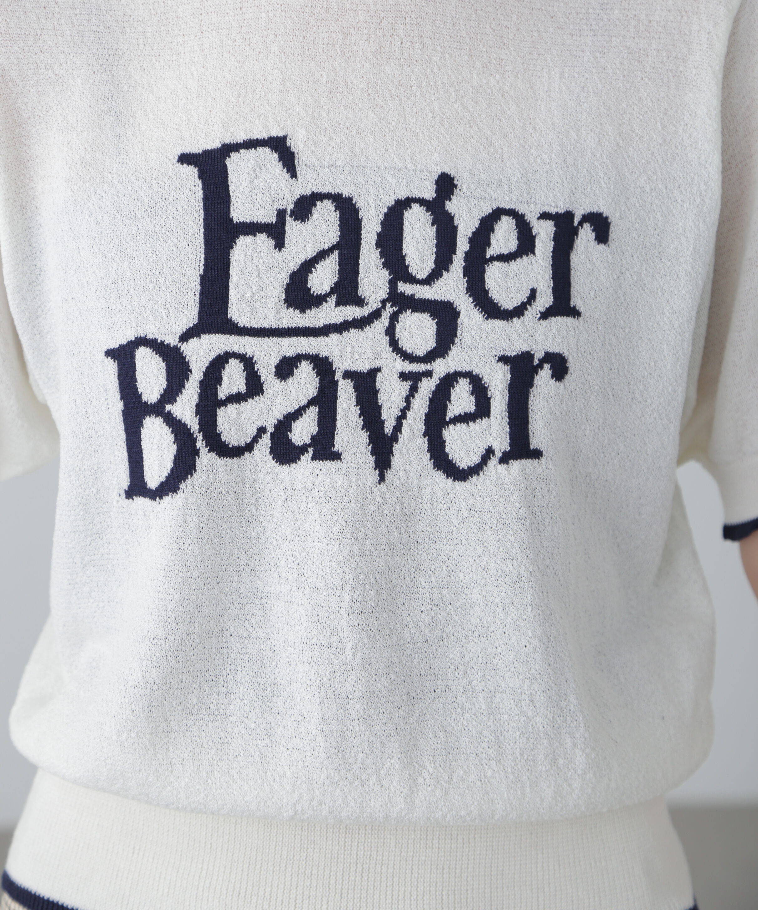  「配色ラインロゴニット」|ニット・セーター|