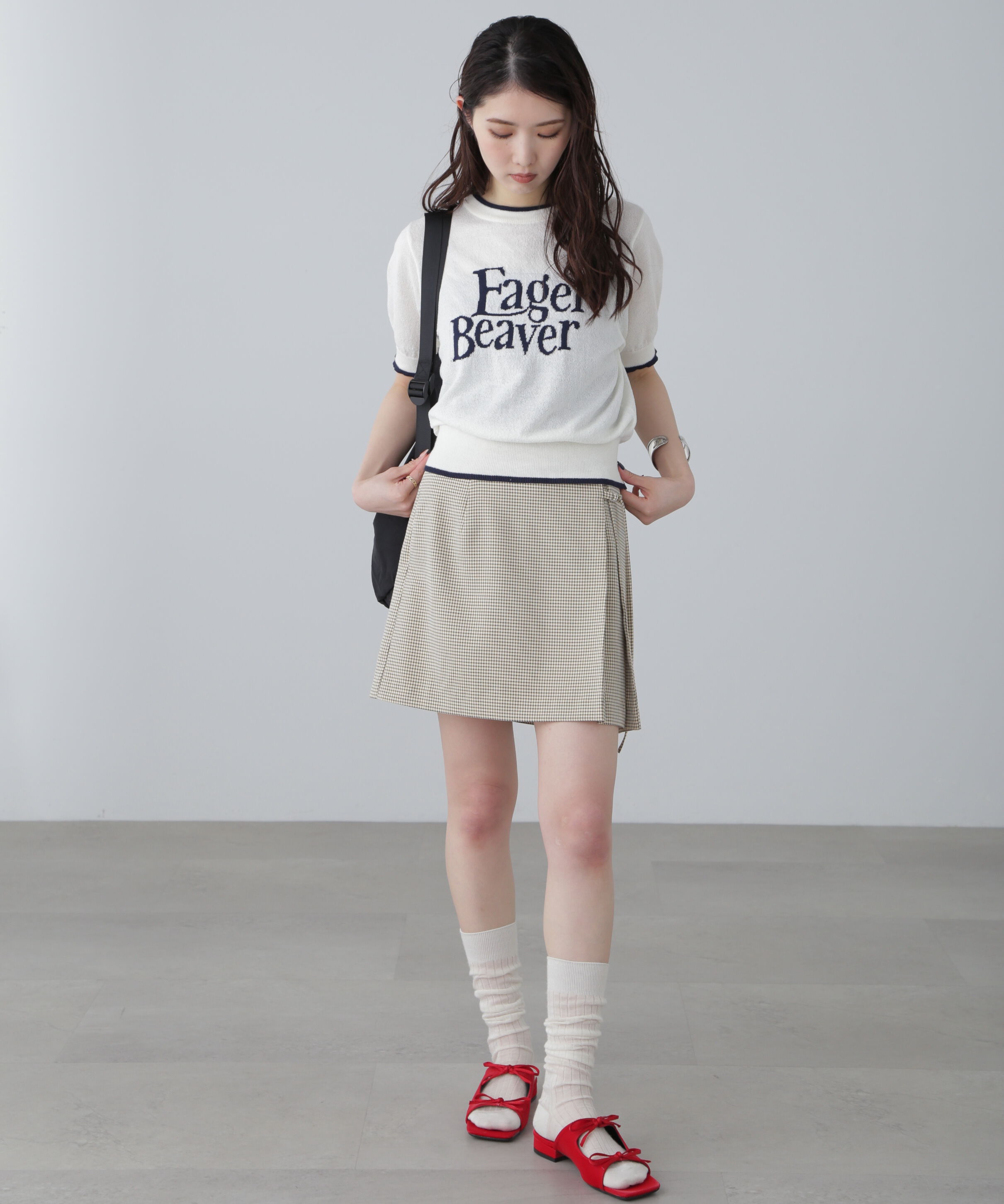  「配色ラインロゴニット」|ニット・セーター|