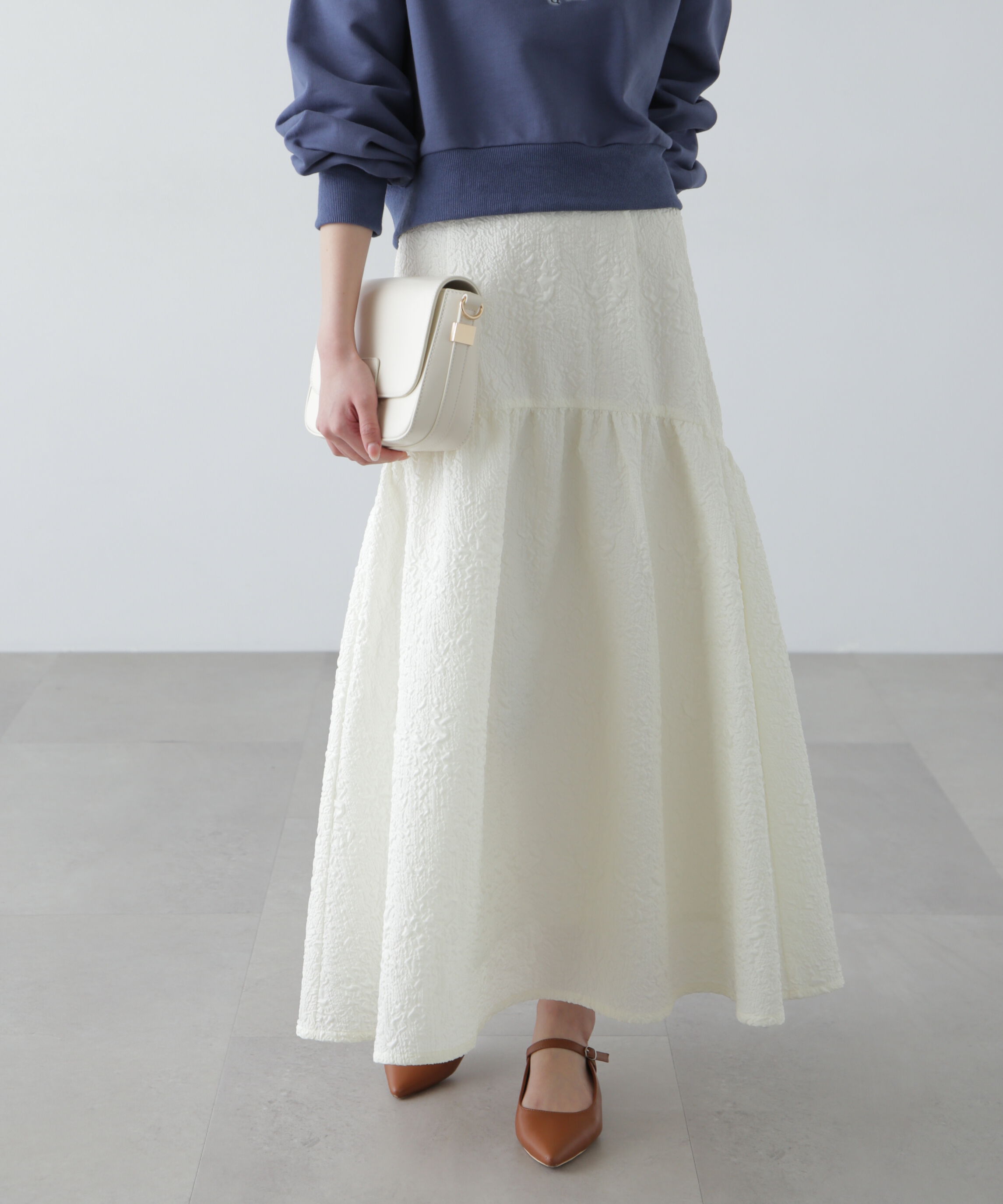  「エンボスティアードスカート」|スカート|