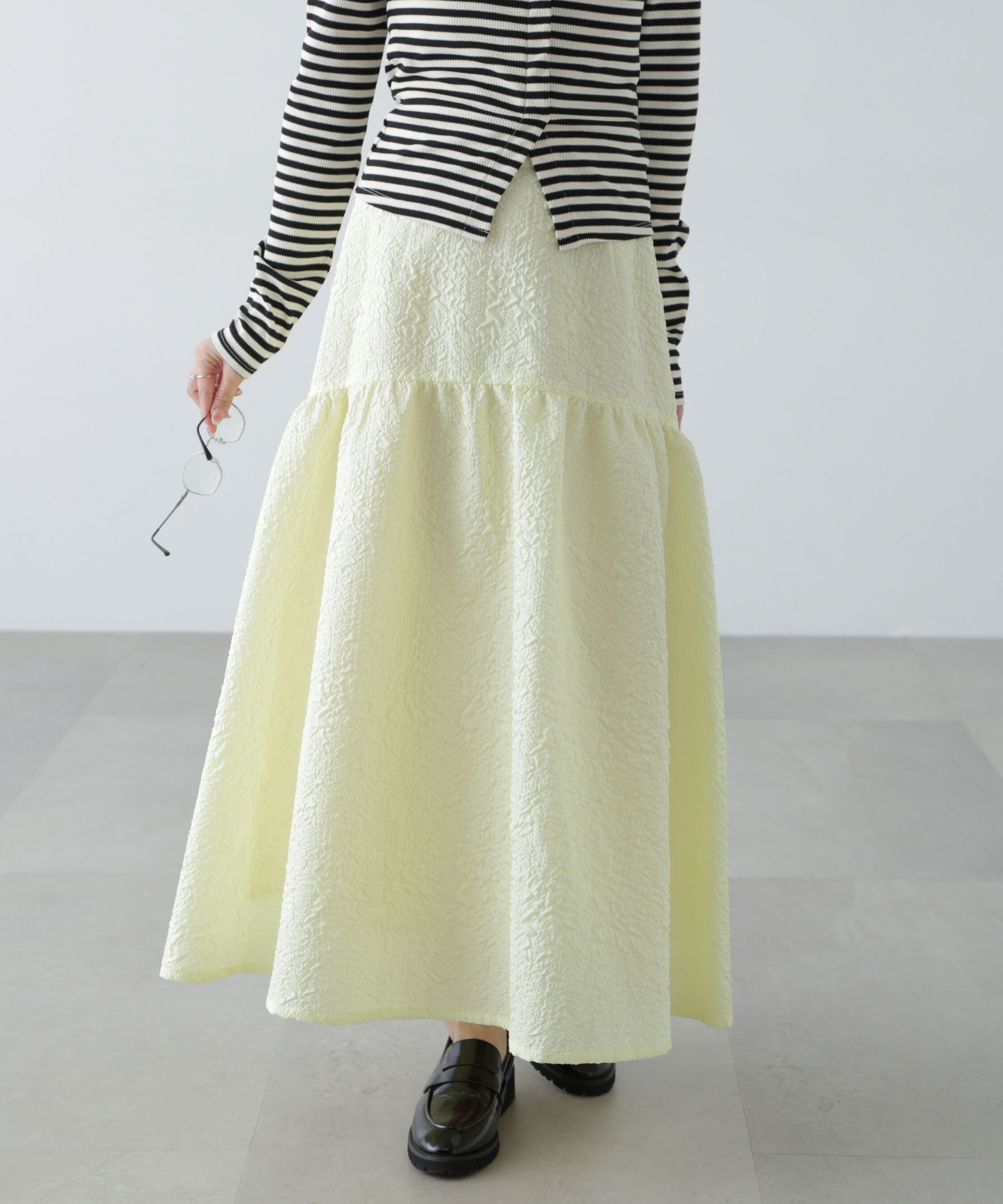  「エンボスティアードスカート」|スカート|