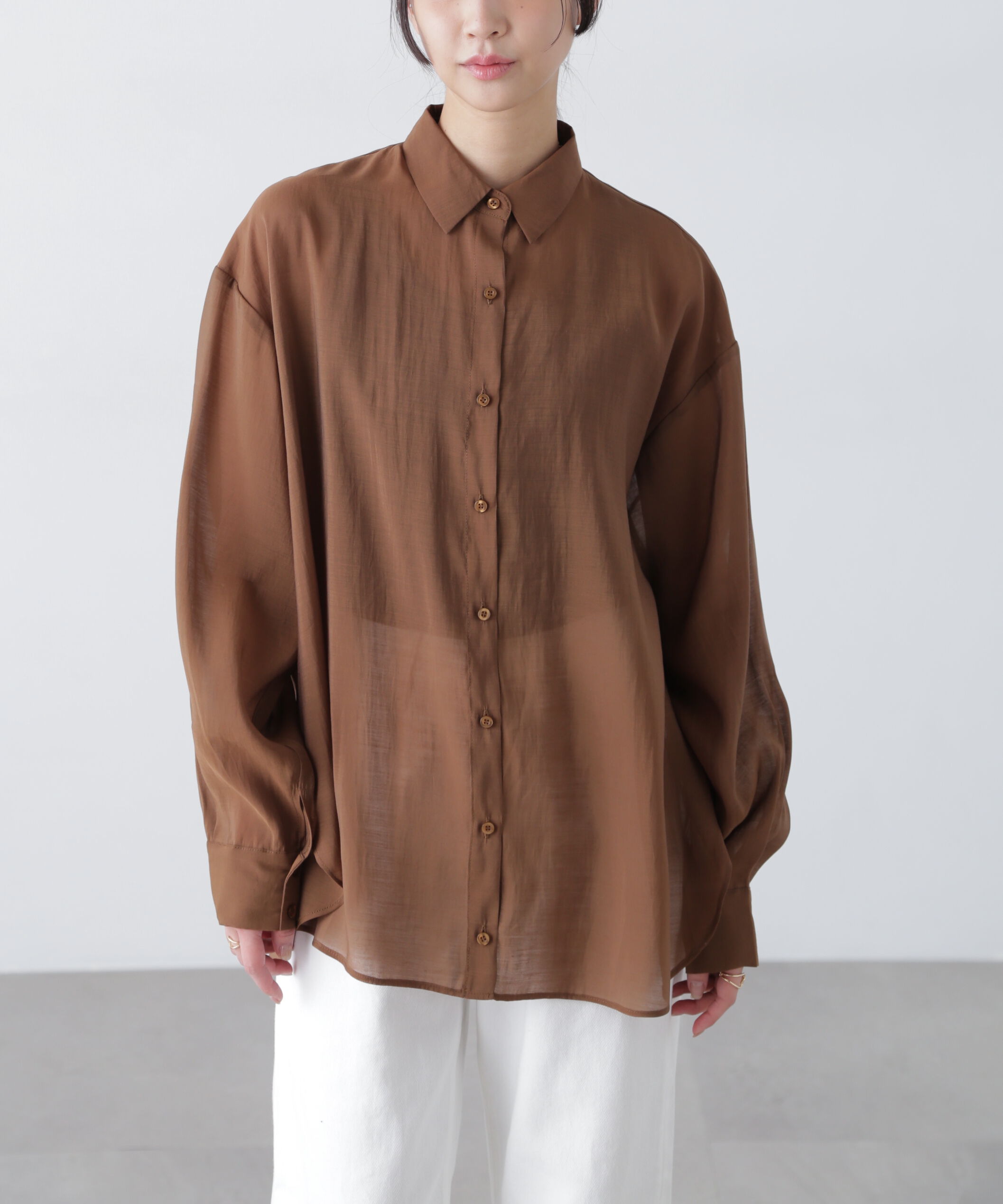  「シアーバックスリットオーバーシャツ」|シャツ・ブラウス|