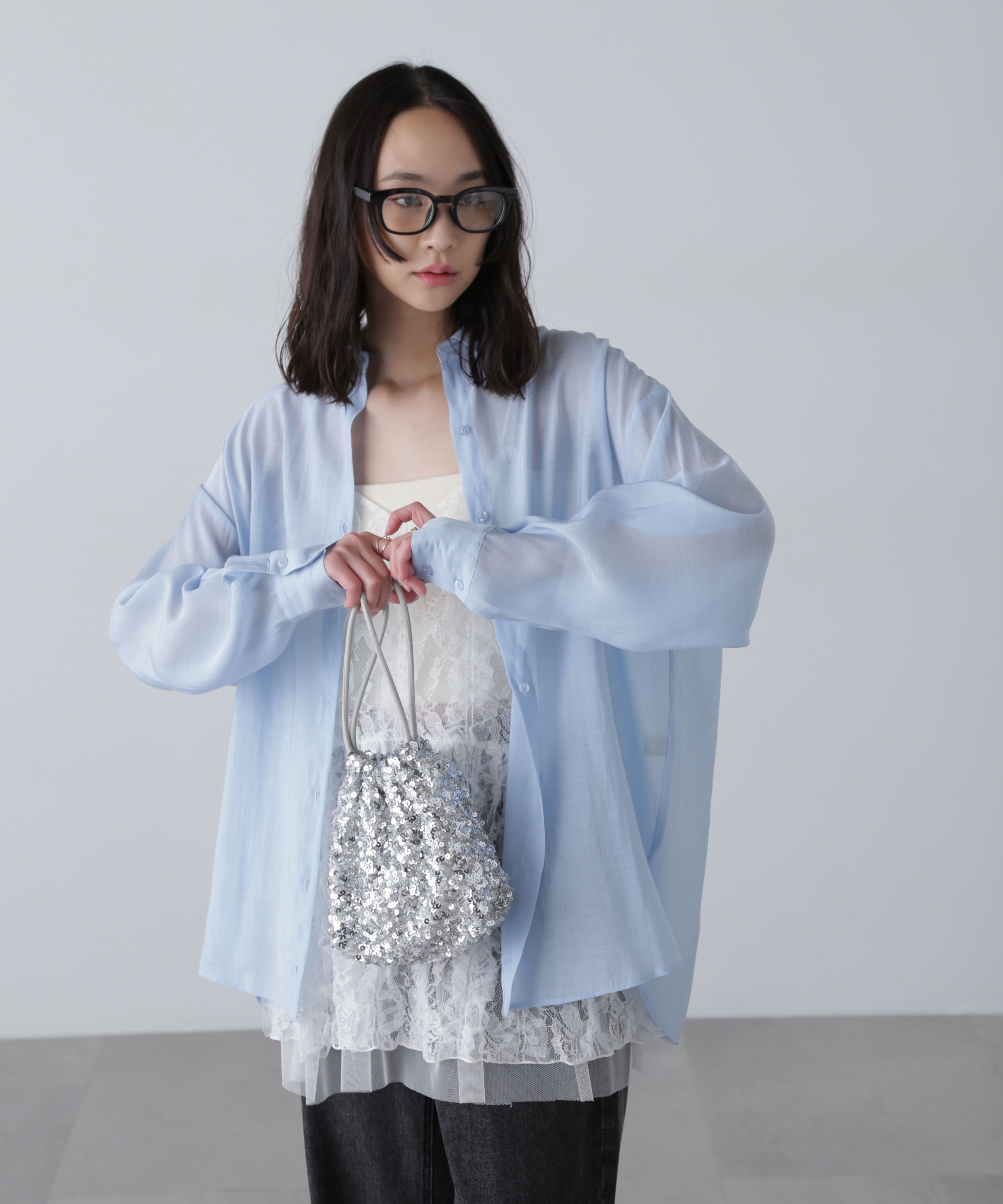  「シアーバックスリットオーバーシャツ」|シャツ・ブラウス|