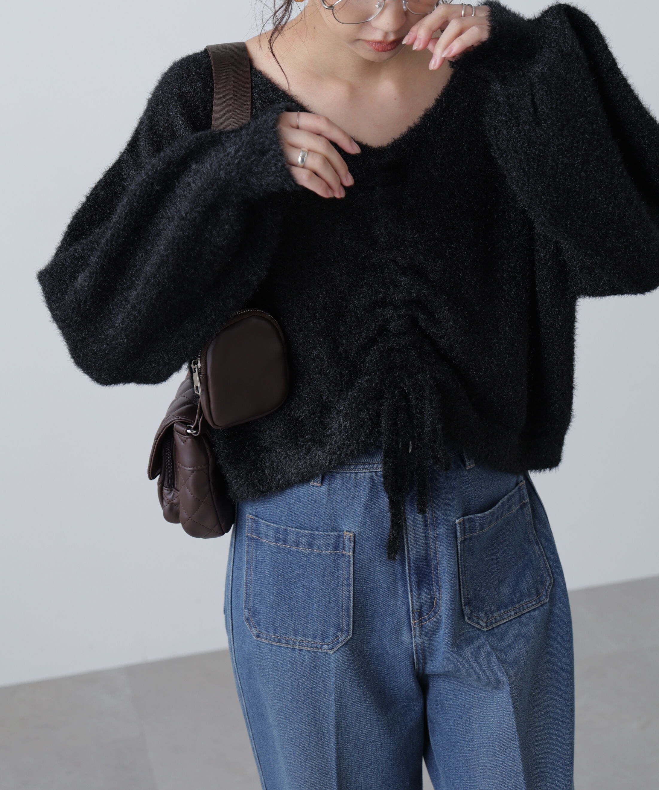  「前後2WAYドロストショート丈ニット」|ニット・セーター|