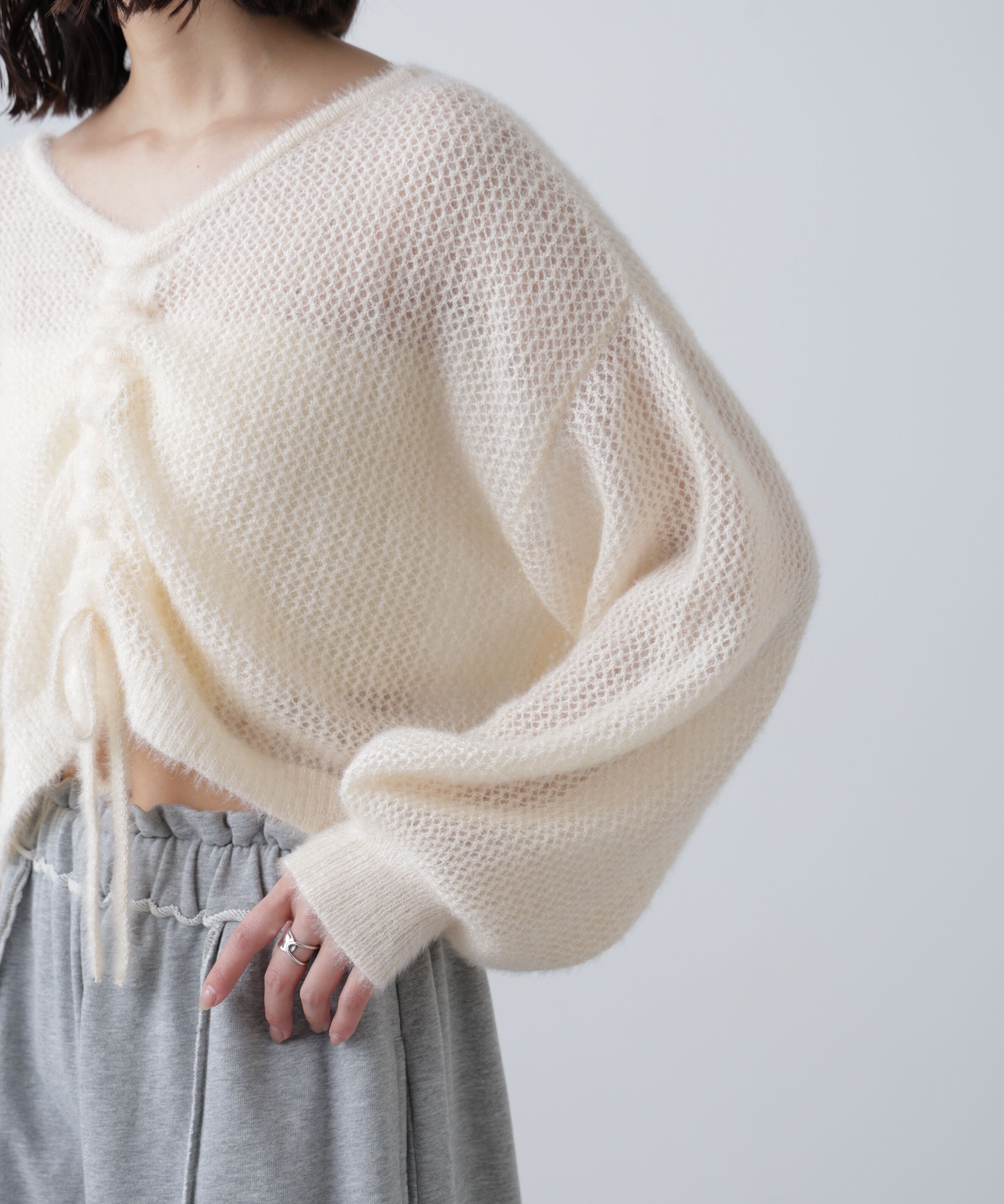  「前後2WAYドロストショート丈ニット」|ニット・セーター|