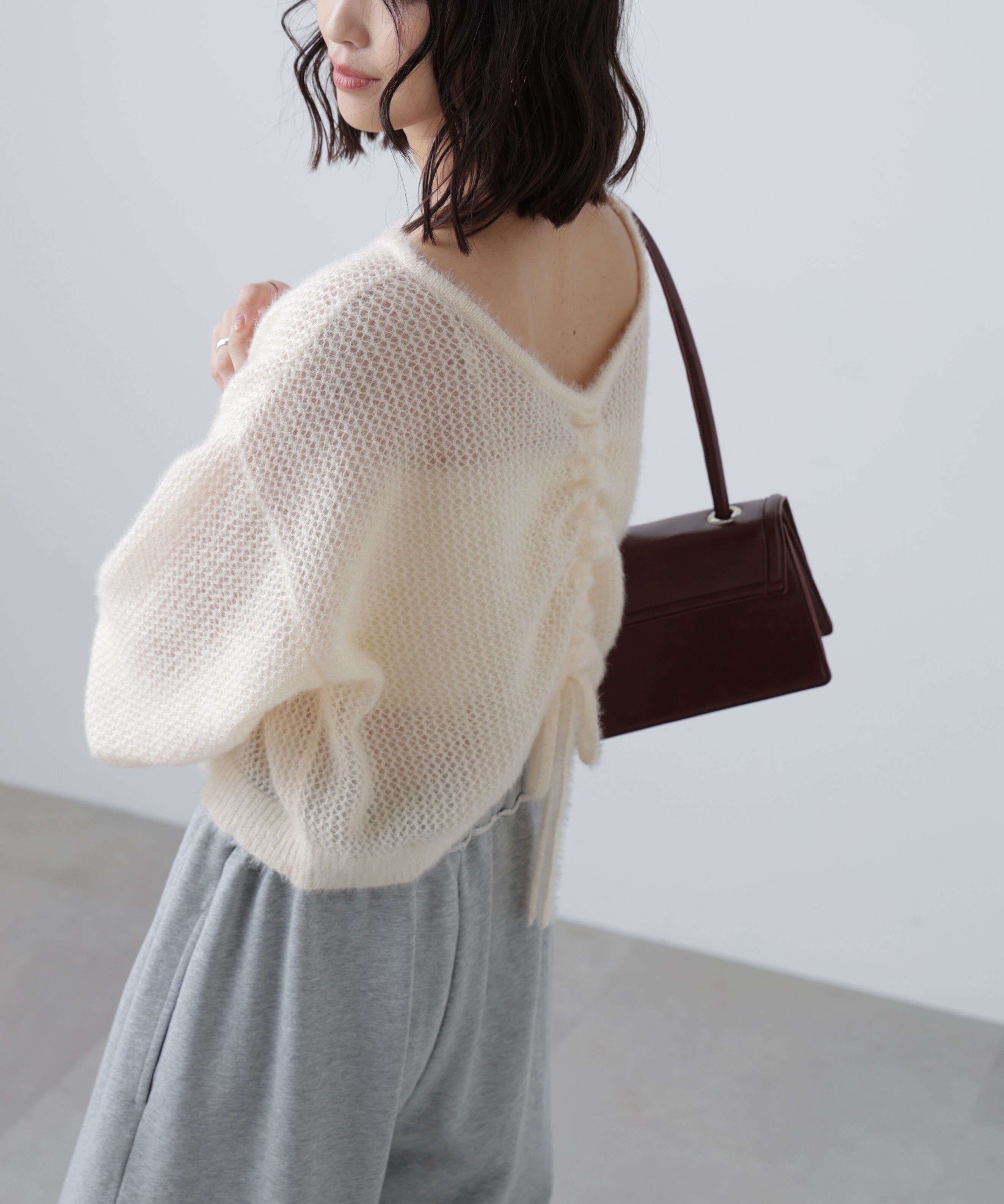  「前後2WAYドロストショート丈ニット」|ニット・セーター|