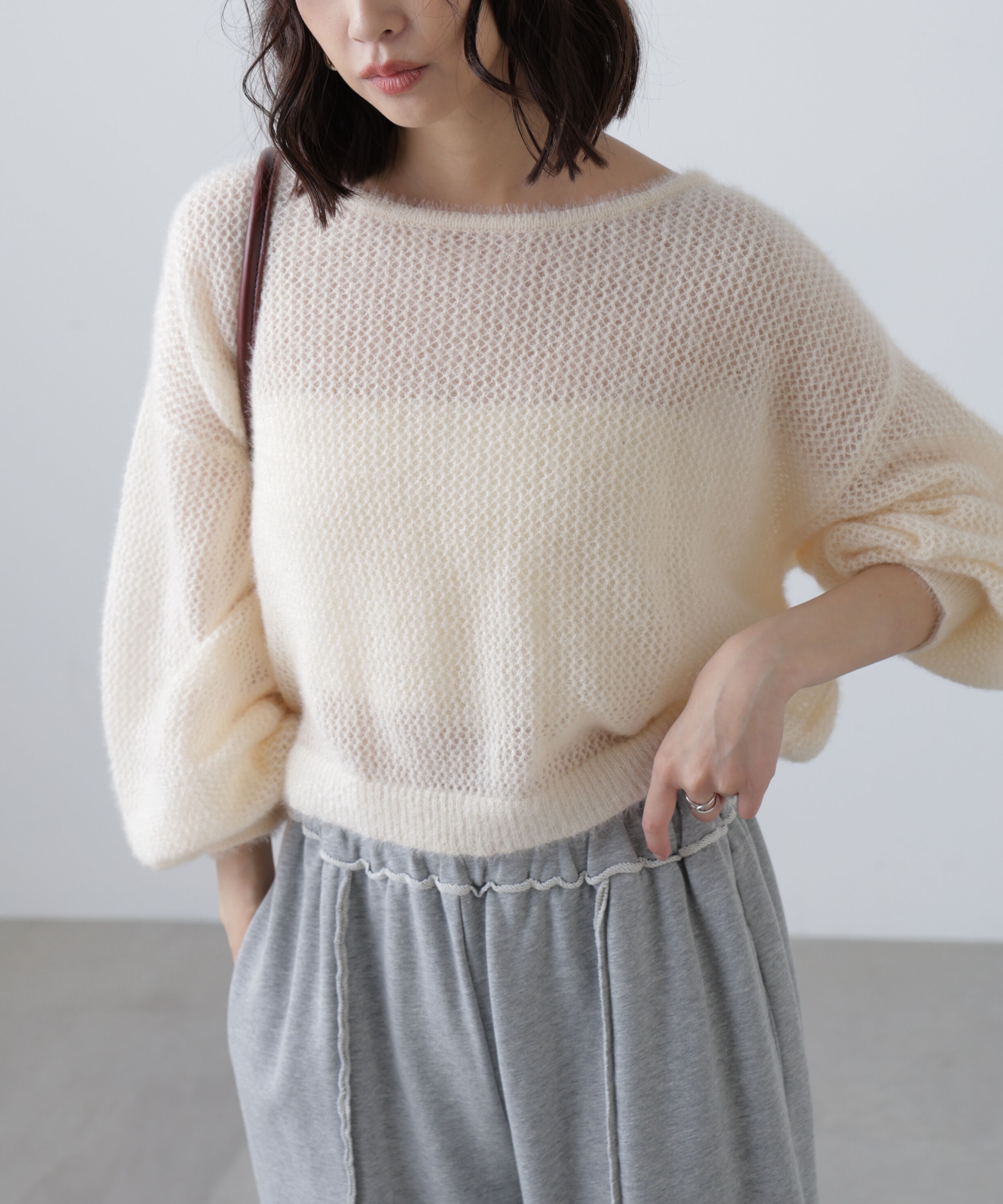  「前後2WAYドロストショート丈ニット」|ニット・セーター|