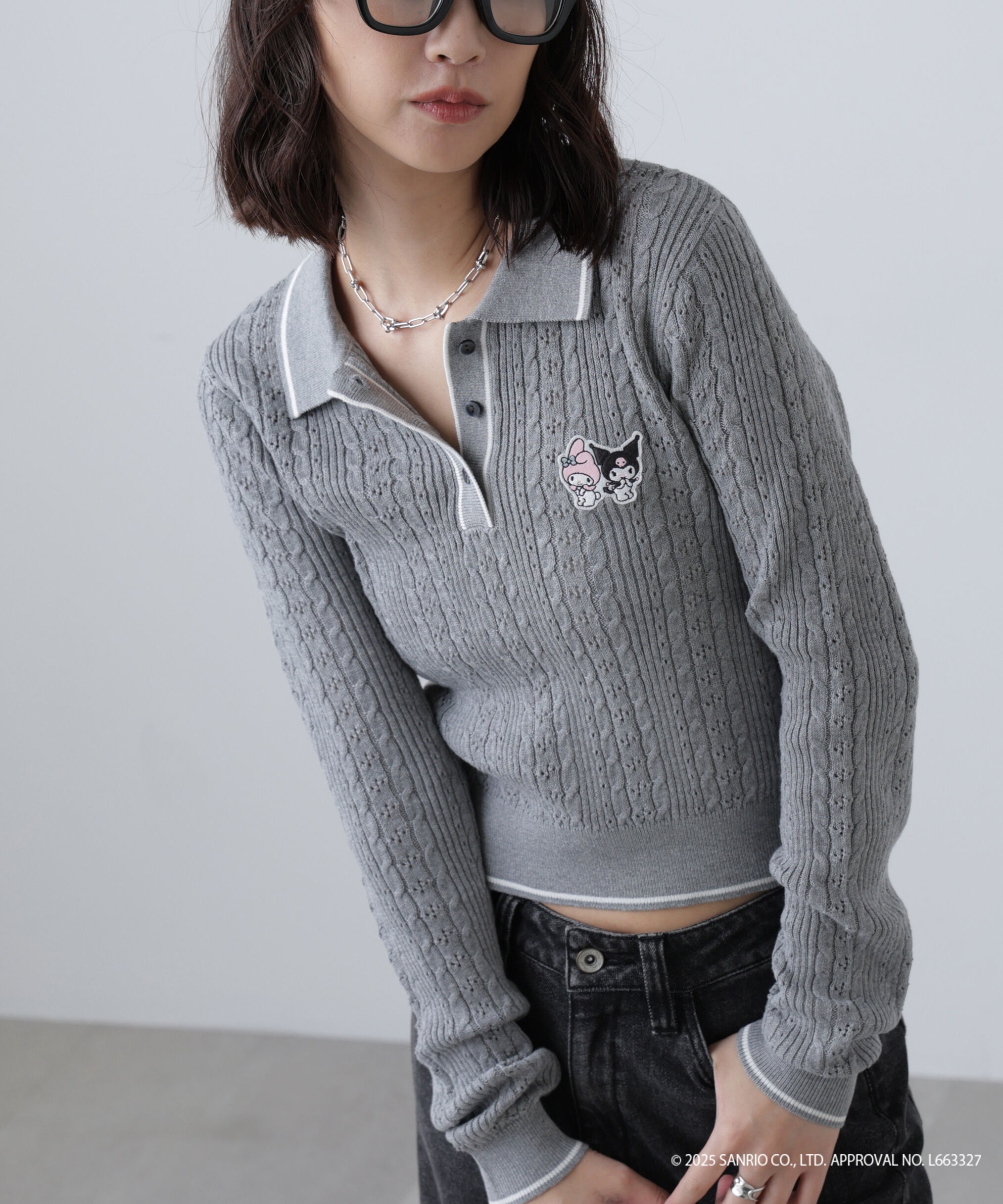  「〈メロクロコラボ〉ニット長袖プルオーバー」|ニット・セーター|