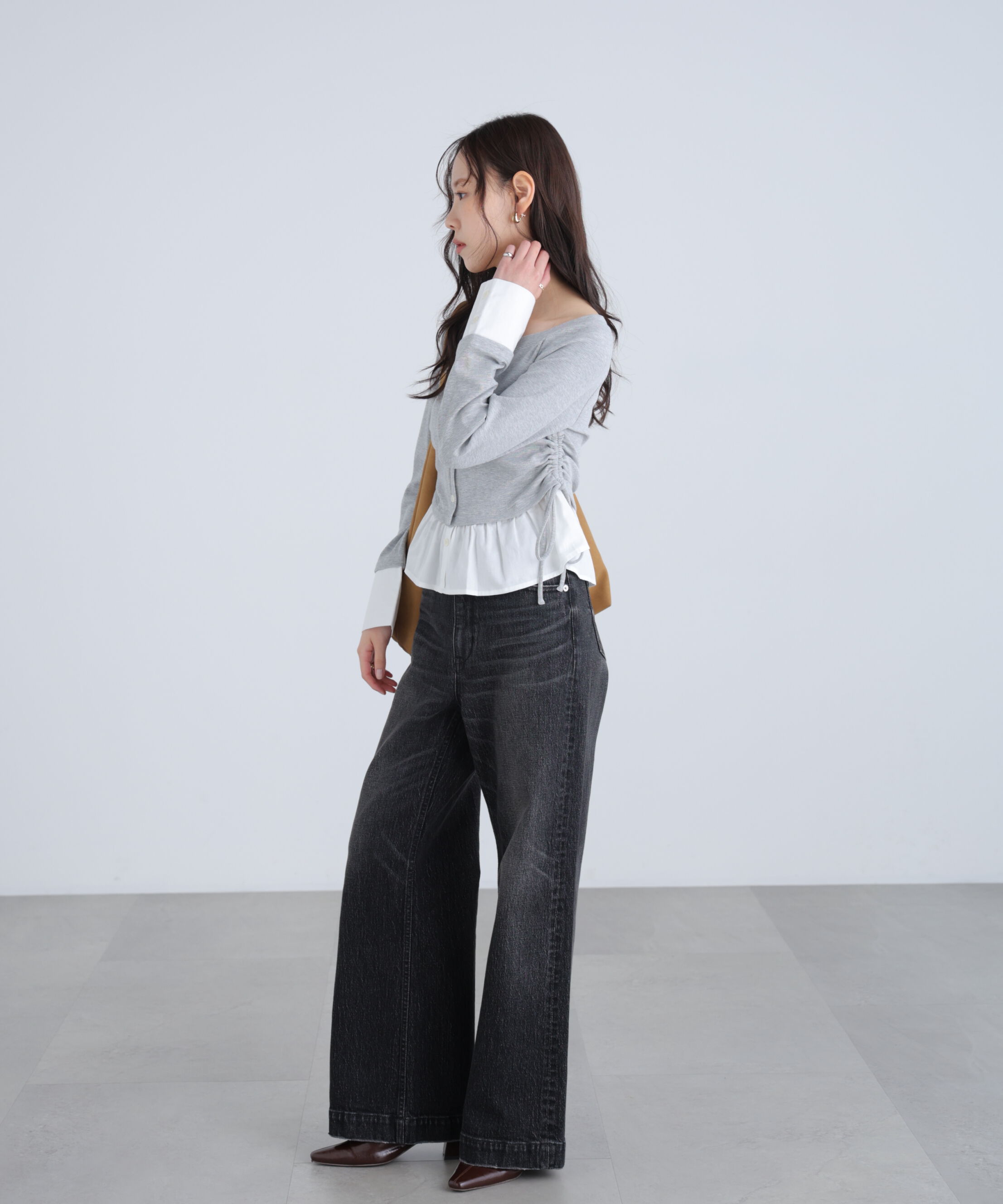  「布帛ドッキングサイドシャーリングカットソー」|Tシャツ・カットソー|