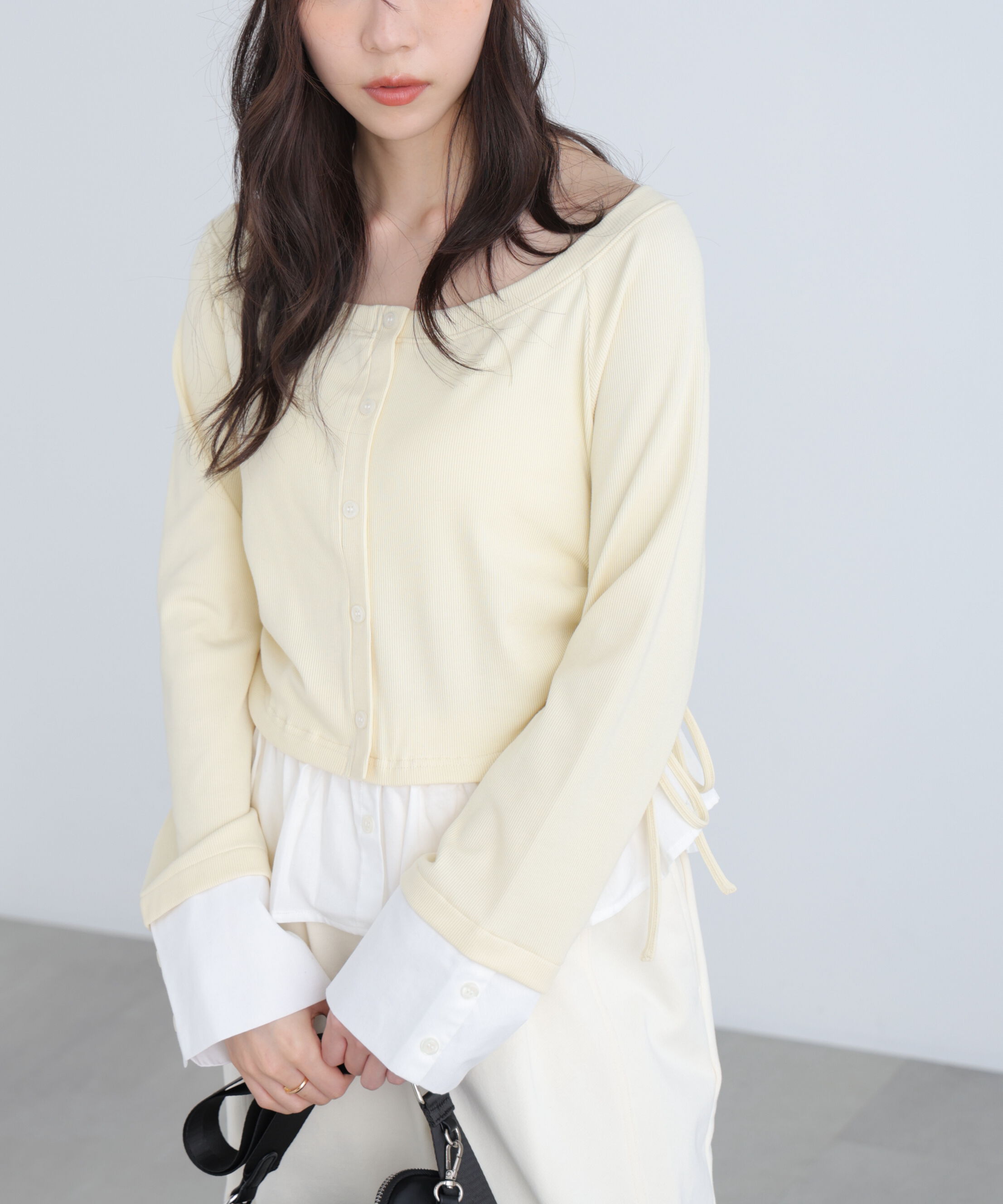  「布帛ドッキングサイドシャーリングカットソー」|Tシャツ・カットソー|