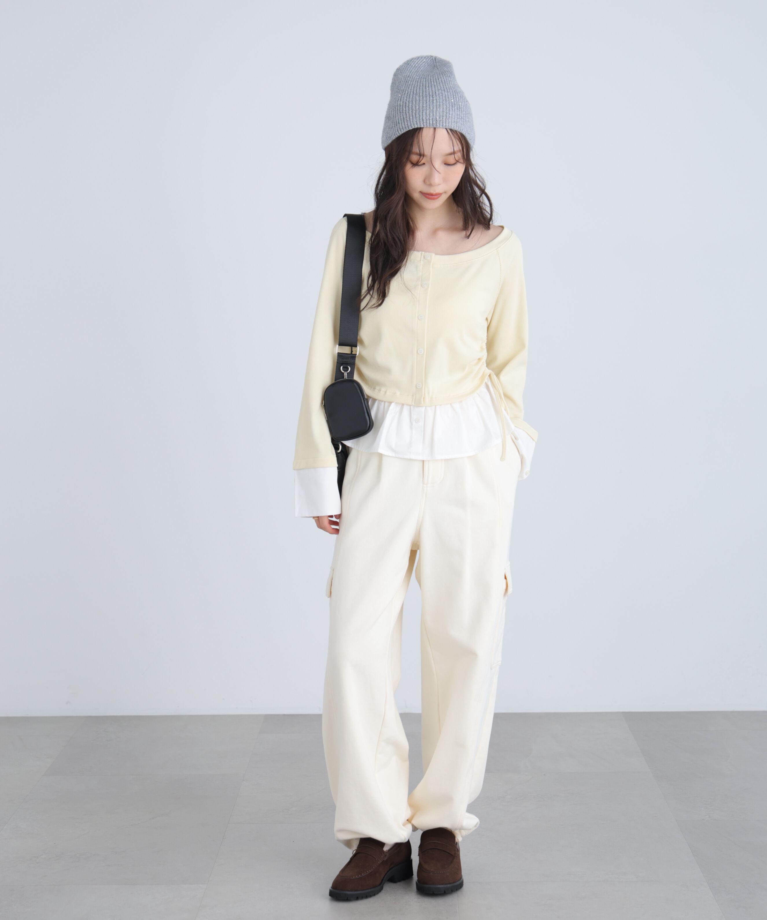  「布帛ドッキングサイドシャーリングカットソー」|Tシャツ・カットソー|