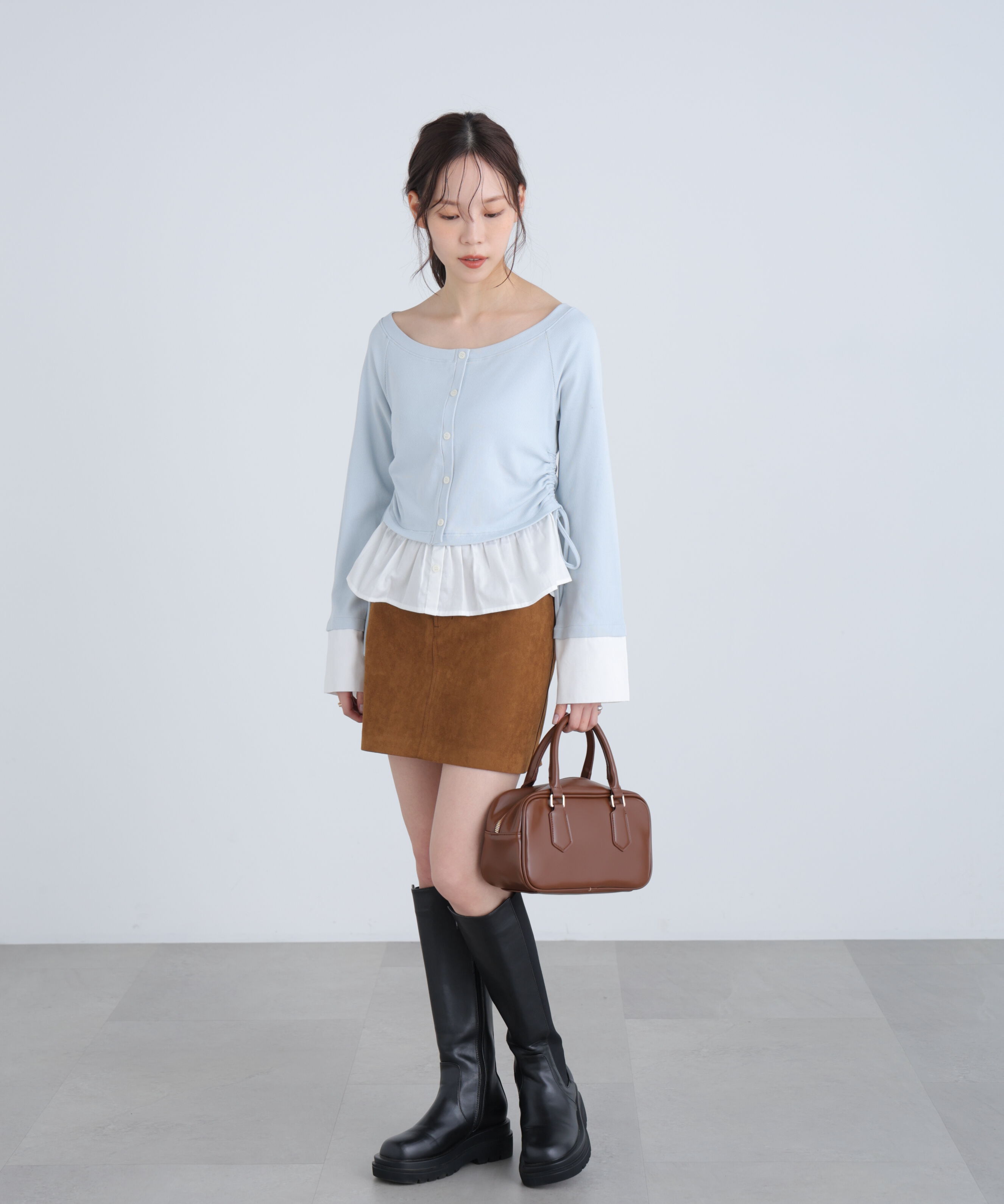  「布帛ドッキングサイドシャーリングカットソー」|Tシャツ・カットソー|