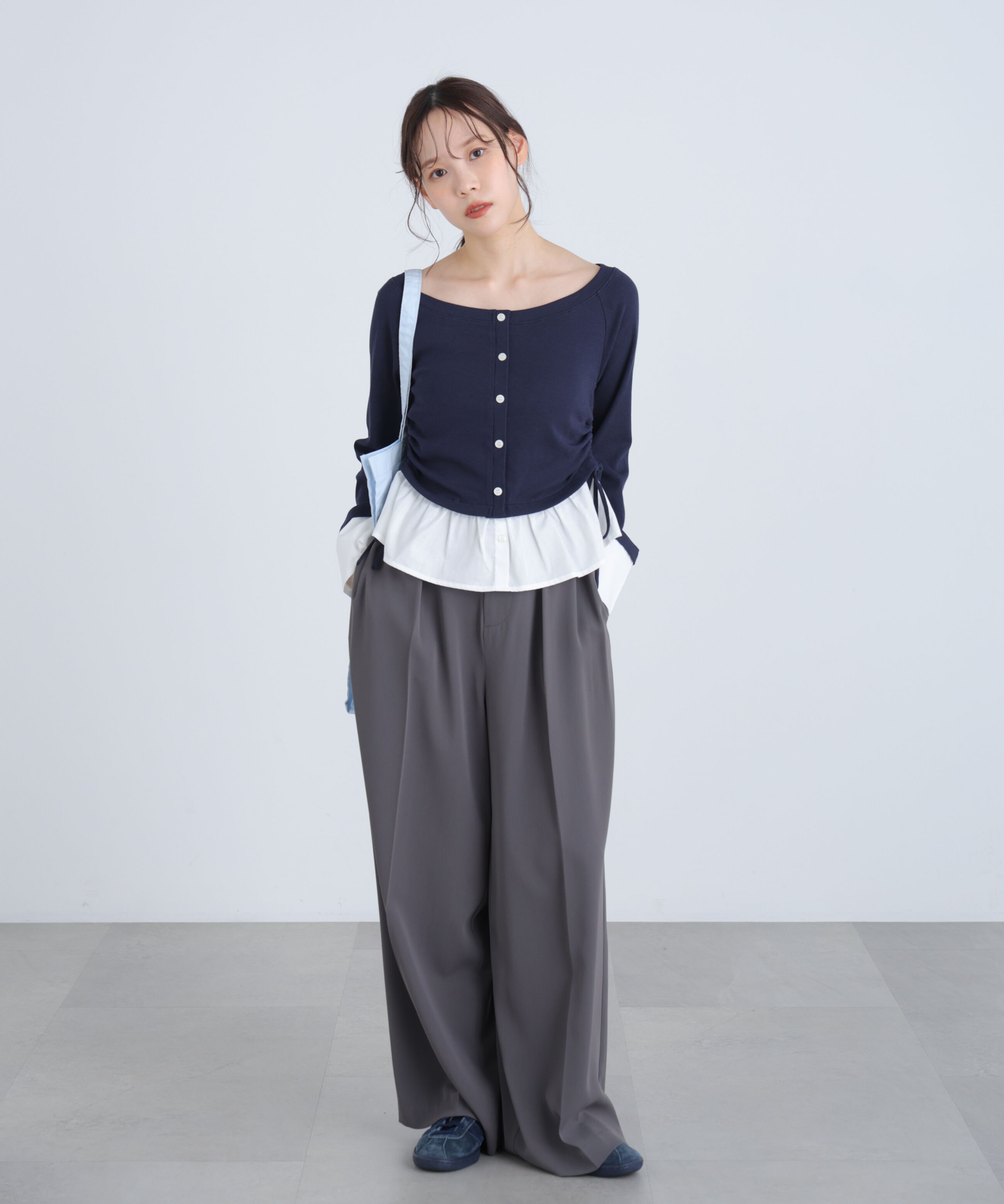  「布帛ドッキングサイドシャーリングカットソー」|Tシャツ・カットソー|