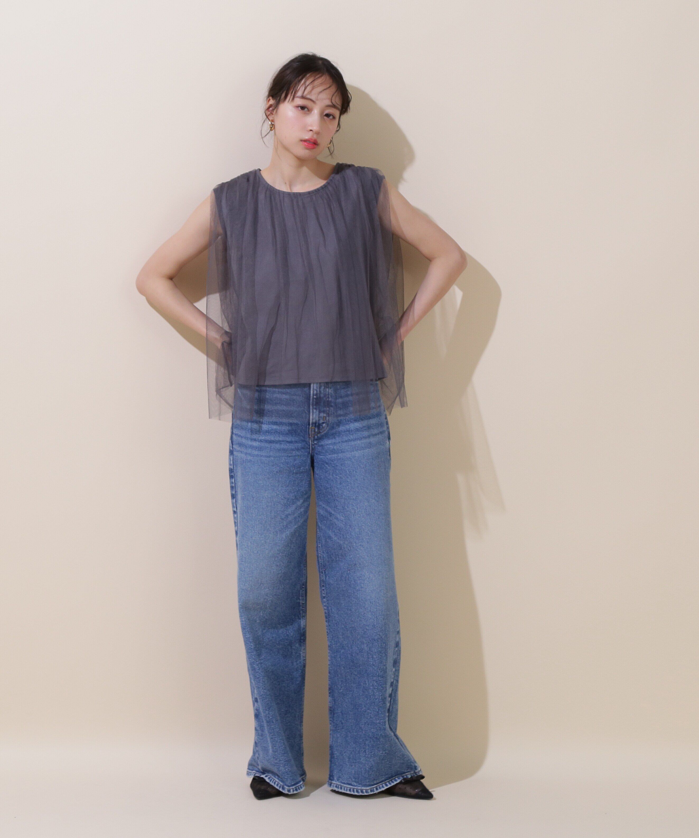  「ボリュームチュールトップス」|Tシャツ・カットソー|