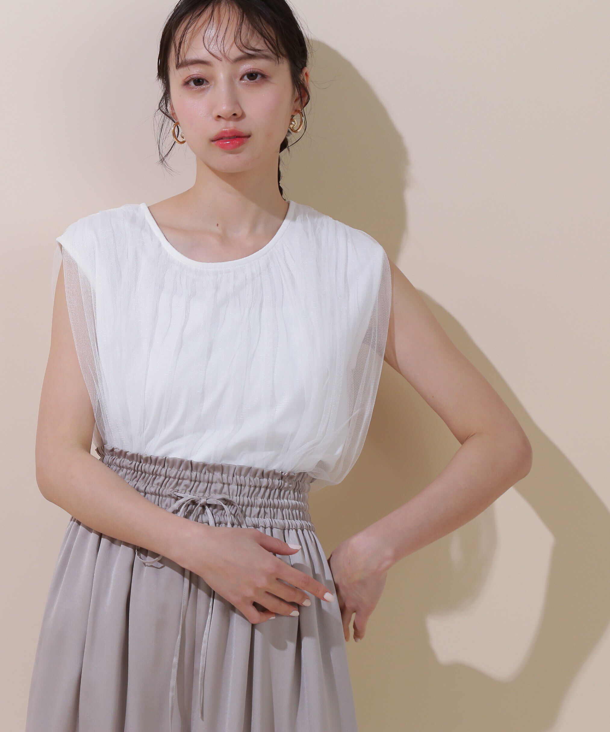  「ボリュームチュールトップス」|Tシャツ・カットソー|