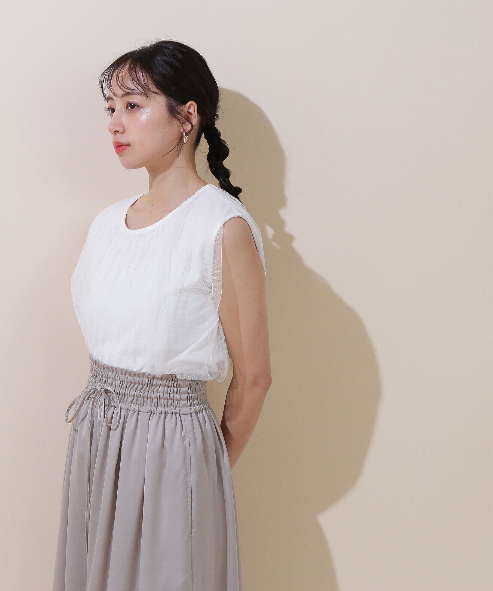  「ボリュームチュールトップス」|Tシャツ・カットソー|