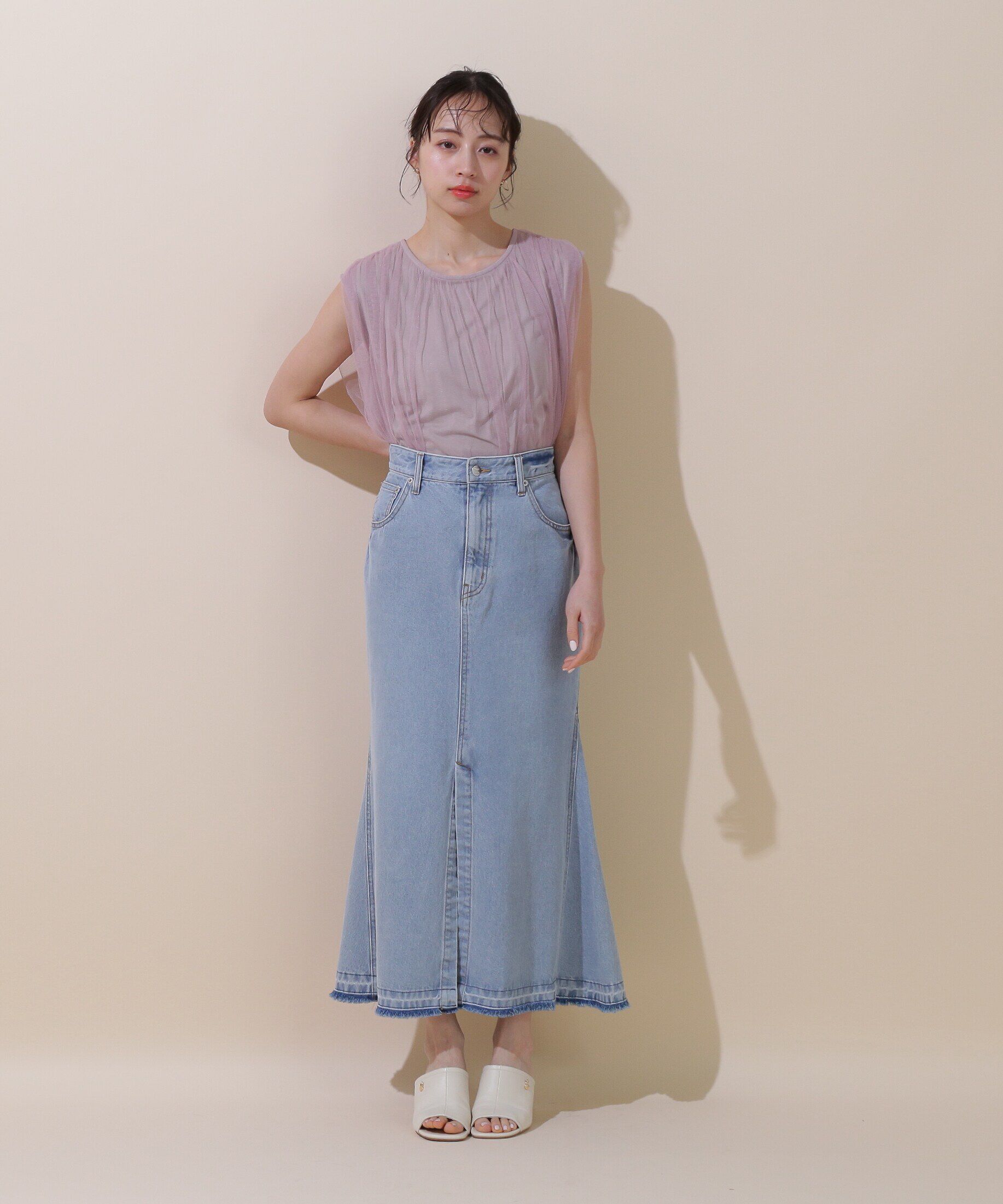  「ボリュームチュールトップス」|Tシャツ・カットソー|