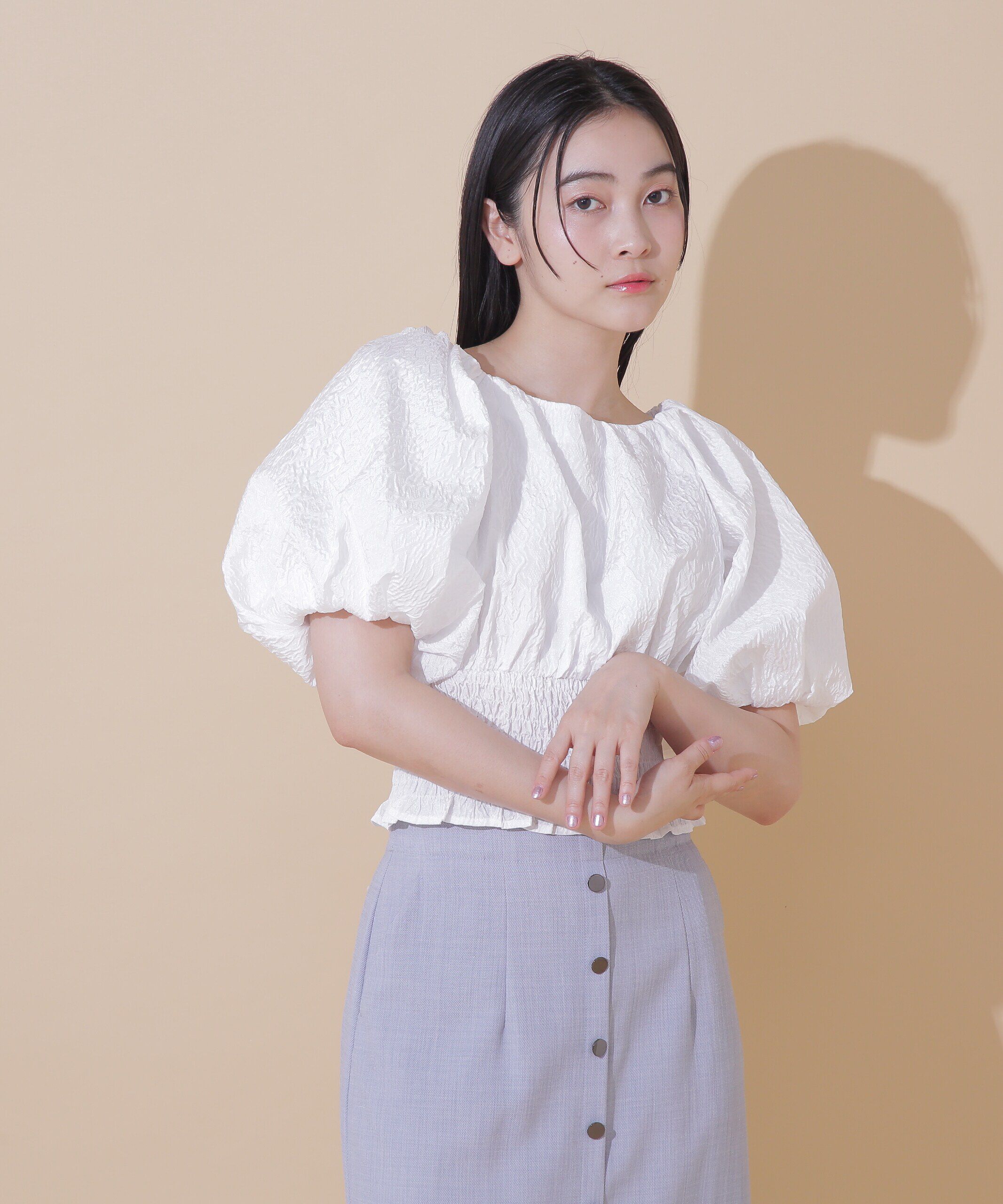  「シュリンクバルーンブラウス」|シャツ・ブラウス|
